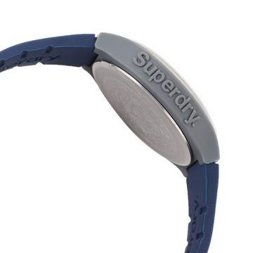 Superdry Quarzuhr, Superdry Herren Analog Quarz Uhr mit Silikon Armband SYG240UN
