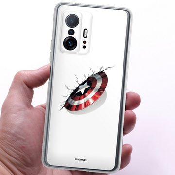 DeinDesign Handyhülle Captain America Offizielles Lizenzprodukt Marvel, Xiaomi 11T Pro 5G Silikon Hülle Bumper Case Handy Schutzhülle