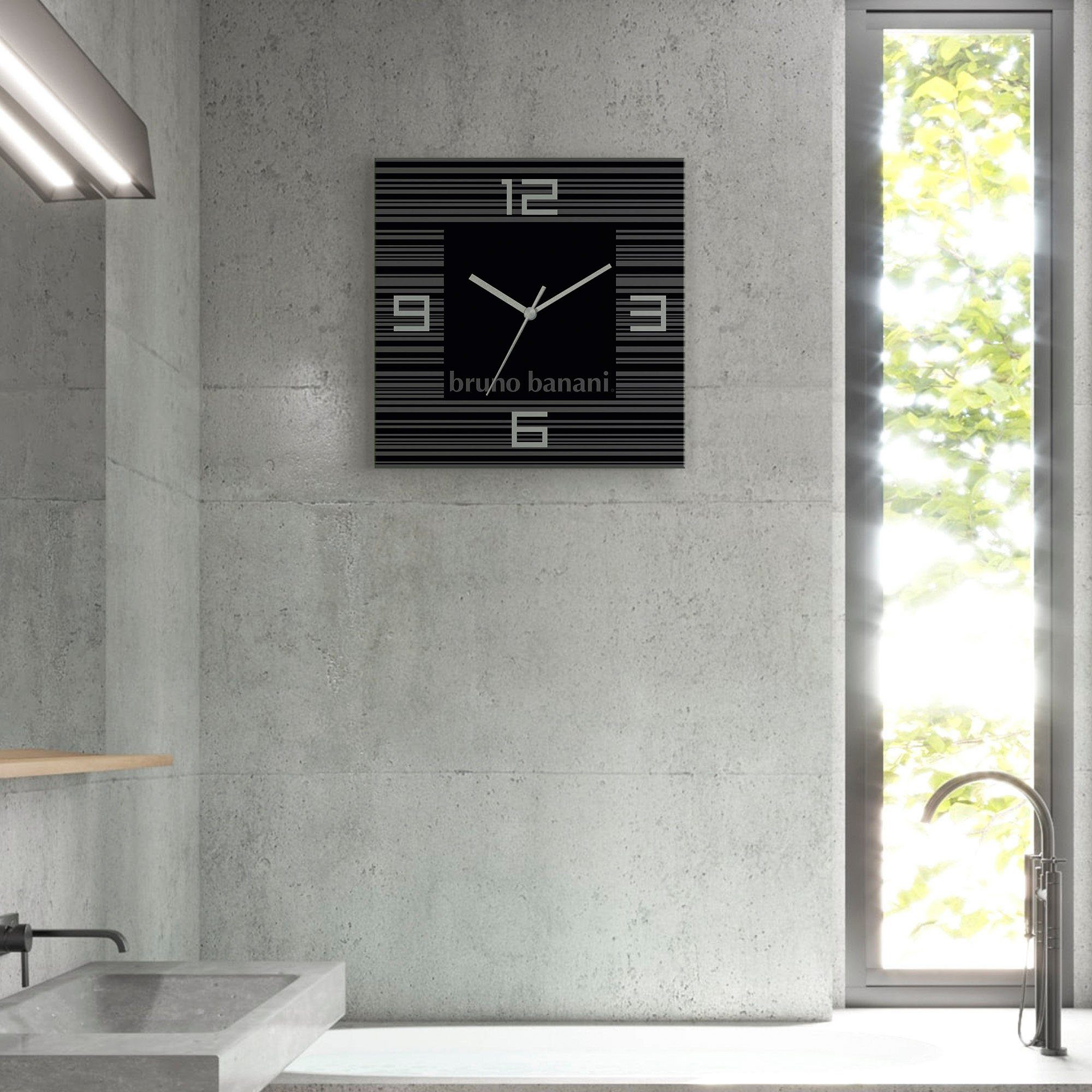 Bruno Banani Wanduhr Thin Stripes auf Alu (wahlweise mit Quarz- oder Funkuh günstig online kaufen