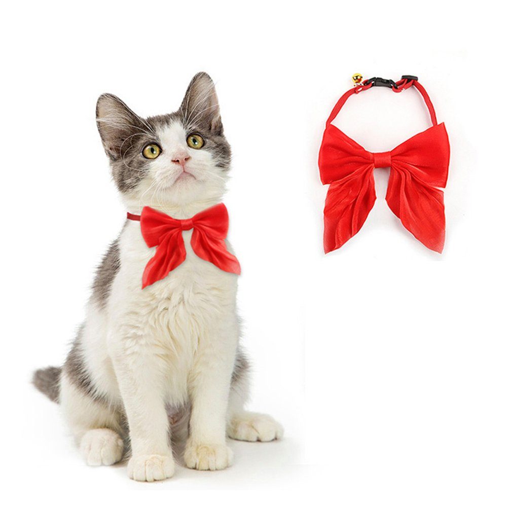 LAPA HOME Katzen-Halsband Verstellbare Hunde-Halsbänder mit Schleife Hundehalsband Katzen Fliege, Haustier-Nackenband mit Glocke & D-Ring, Dekozubehör für Haustiere