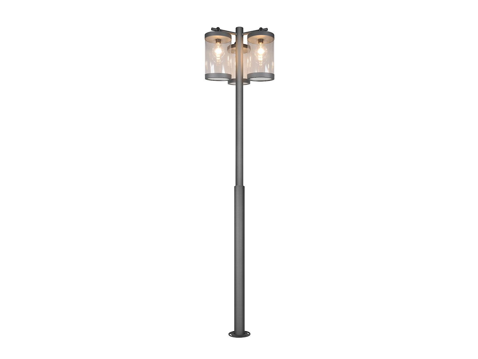 TRIO Leuchten LED Pollerleuchte, LED wechselbar, Warmweiß, 3-flammige Landhausstil Straßenlaterne aus Aluminium, Höhe 240cm