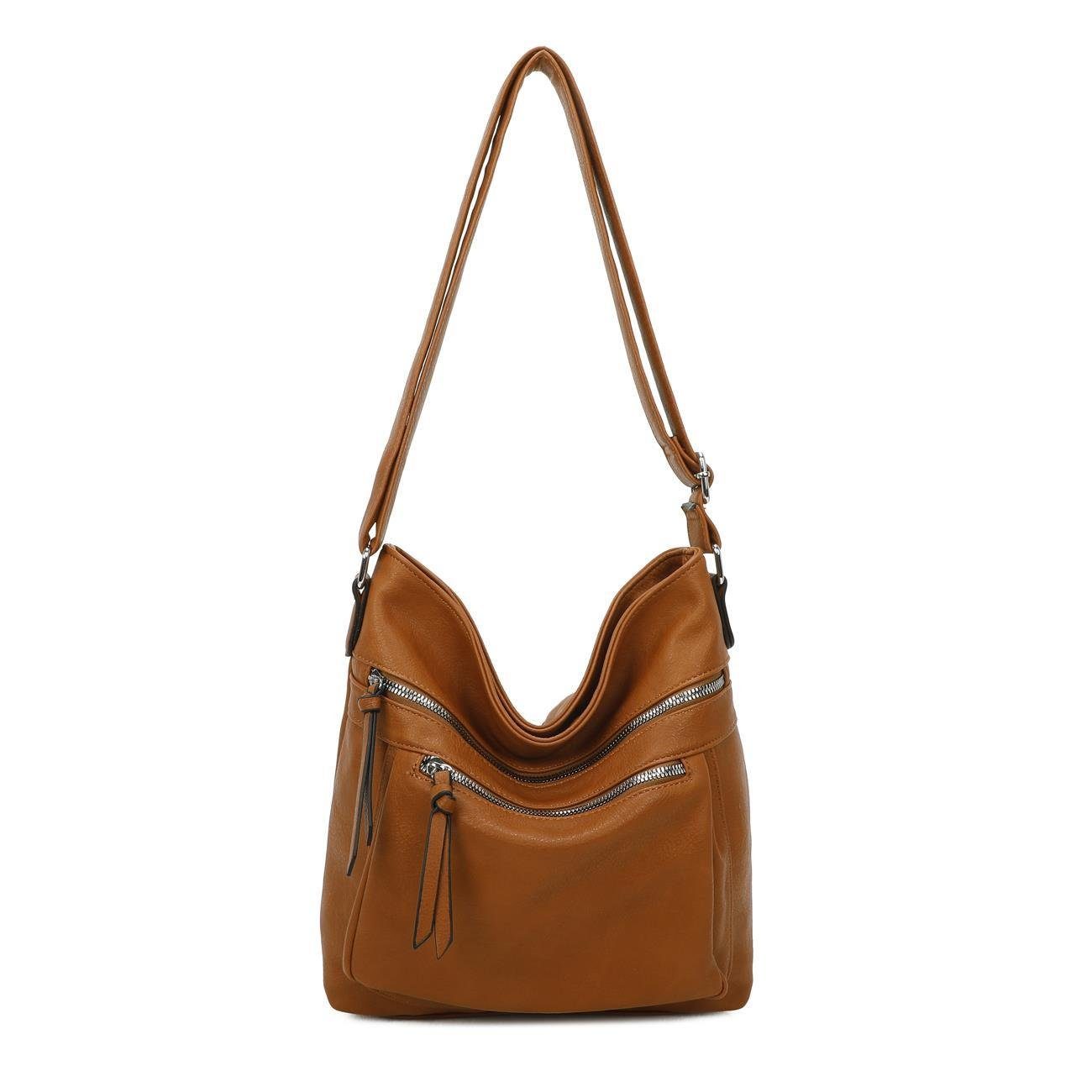 Schultertasche Damen Tasche XL Shopper Crossbody Umhängetasche Cross Over Hobo Bag