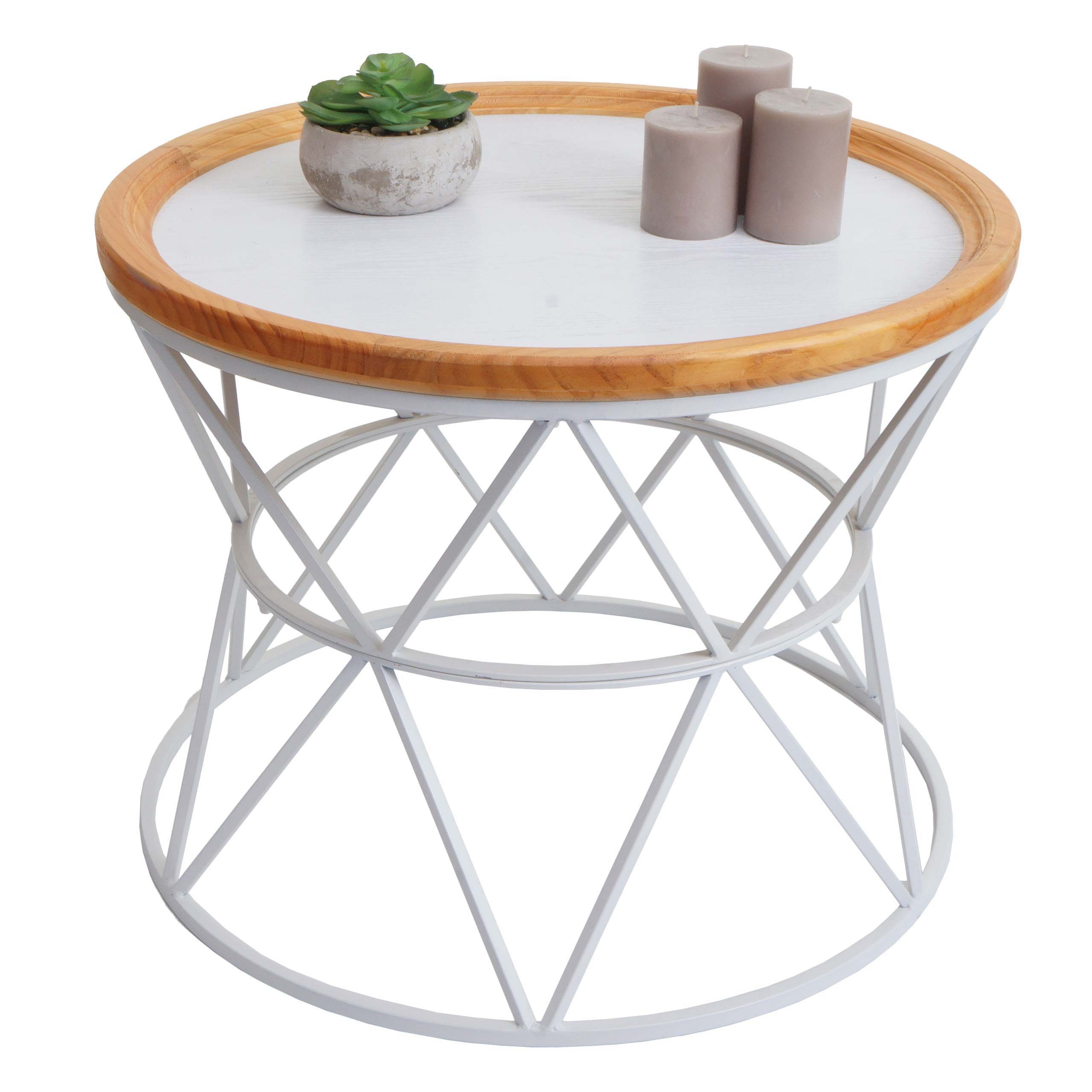 MCW Couchtisch MCW-N32-C, Runder Holzrahmen mit günstig online kaufen