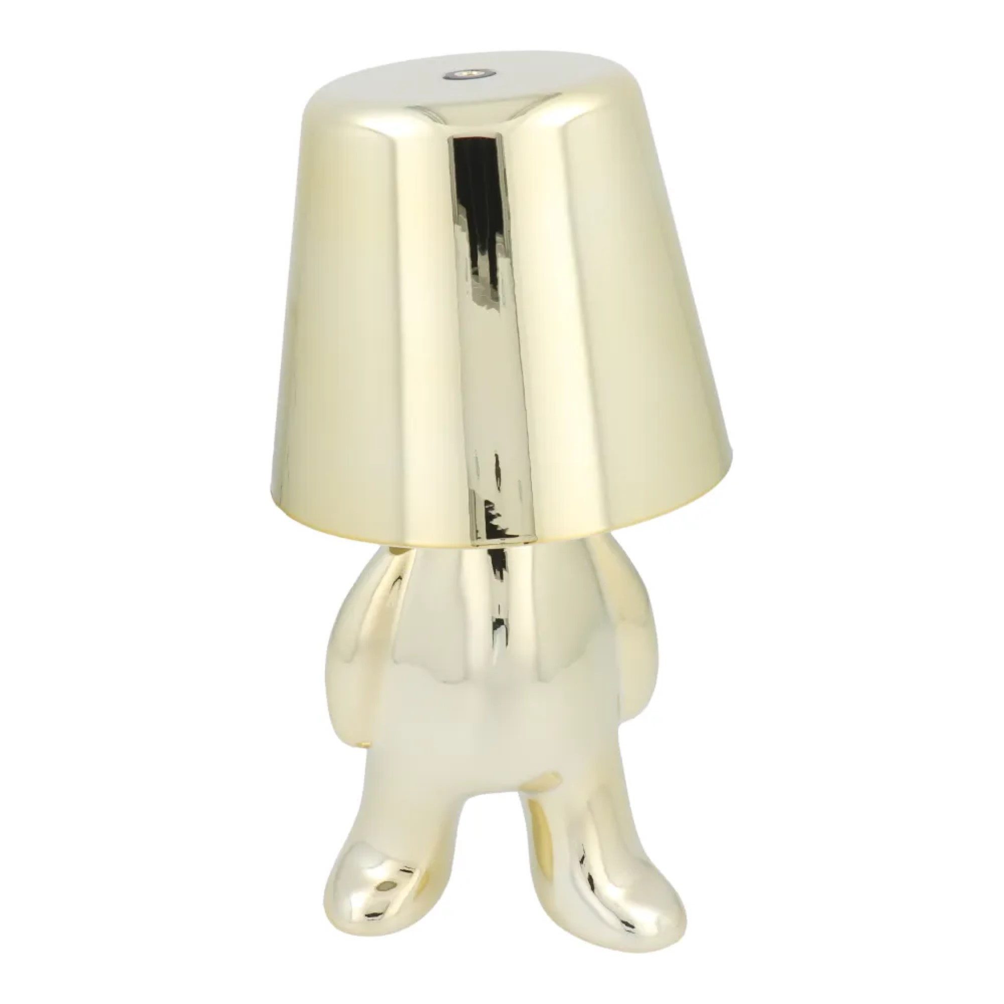 COFI 1453 Tischleuchte Tischlampe in Gold Nachttisch LED Beleuchtung stehender Mann