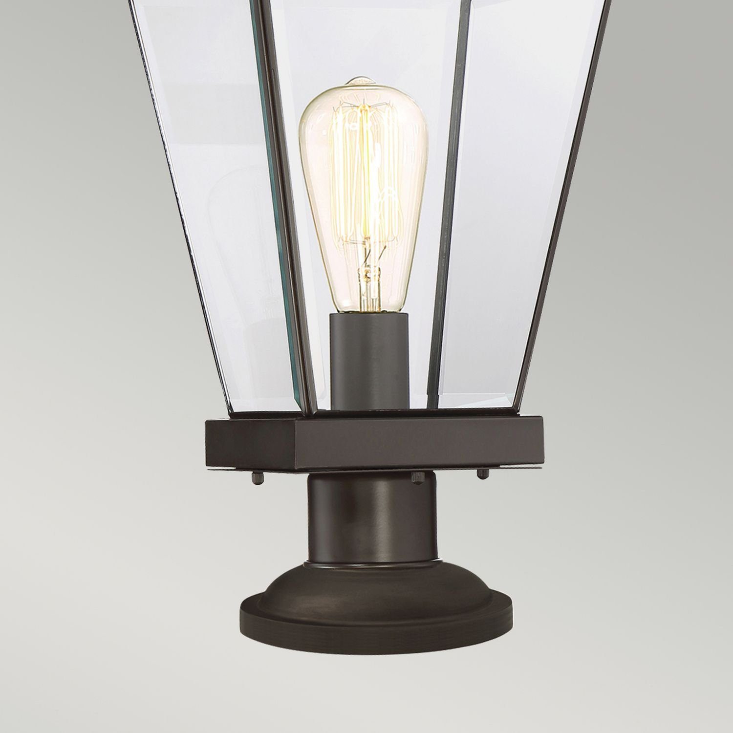 Licht-Erlebnisse Sockelleuchte SIDODI, ohne Leuchtmittel, Stehlampe außen  IP44 E27 51,9 cm Bronze Glas Metall Rustikal