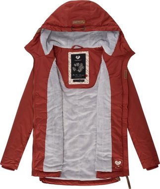 Ragwear Winterjacke Zuzka Winter stylischer Winterparka mit Teddyfleece Innenfutter