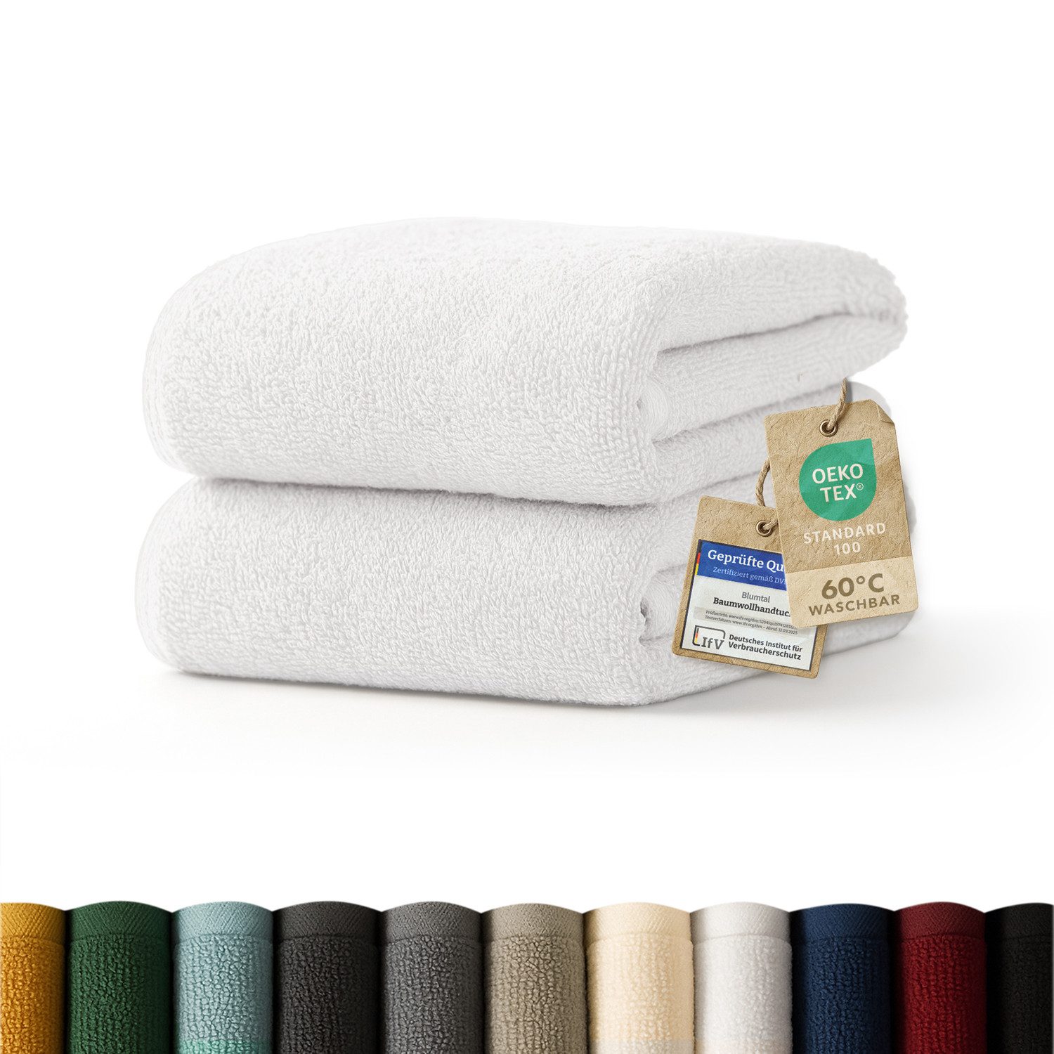 Blumtal Handtücher 2er-Set Premium Frottier-Handtücher, 50x100cm, 100% Baumwolle, Frottee (2X (50x100 cm), 2-St), Oeko-TEX zertifiziert - Ultra saugstarkes Frottier Handtücher
