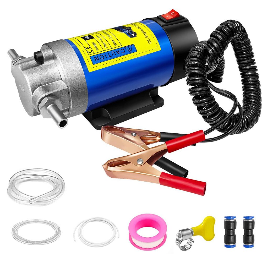 AFKSMILE Ölabsaugpumpe 12V 100W Ölabsaugpumpe, Kraftstoffpumpe, Motoröl-Wechsel Umfüllpumpe (1-tlg), Tragbarer Motor, Geräuscharm, Selbstansaugender Motor, Fluid Extractor