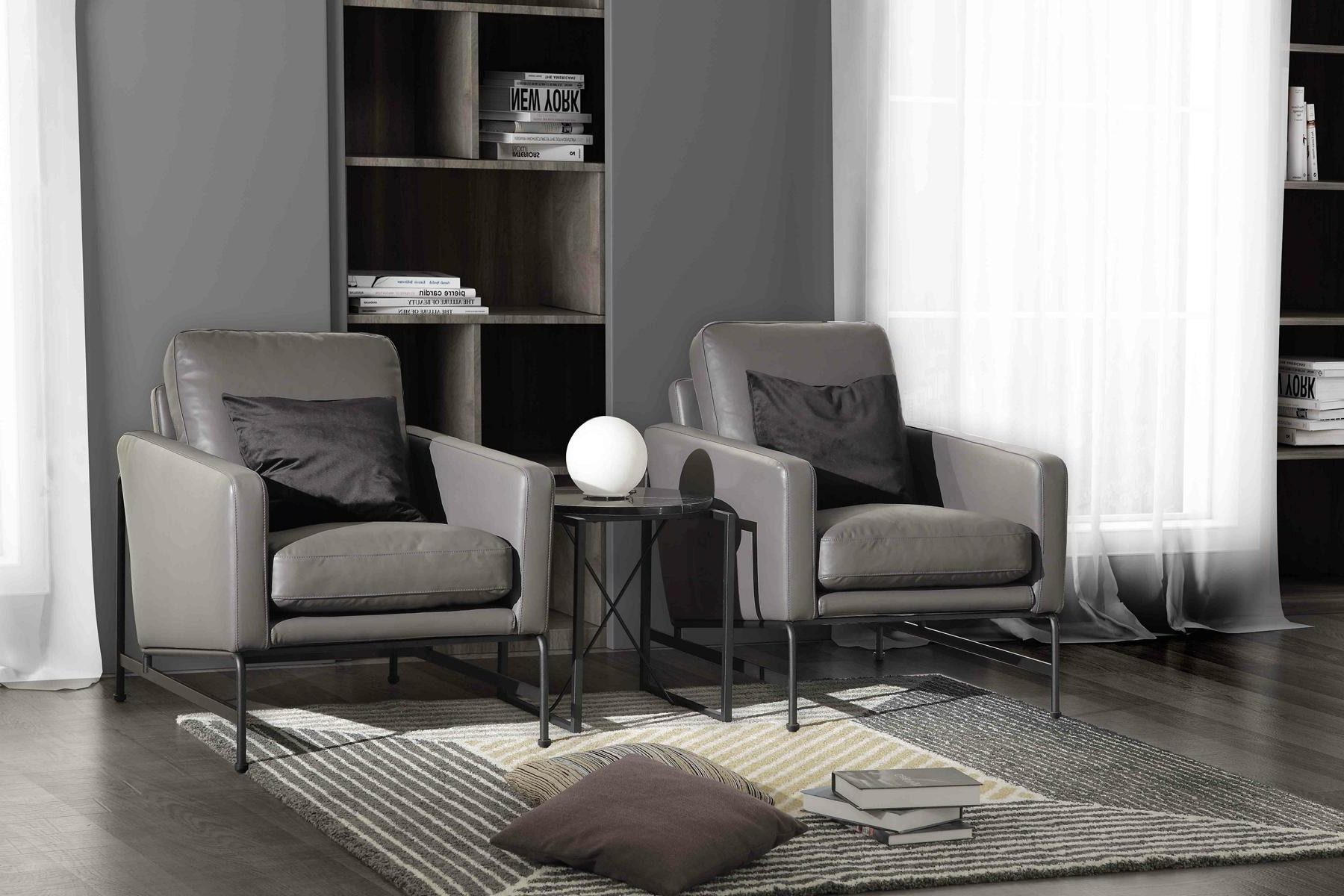 Xlmoebel Polstergarnitur Elegante Leder-Sitzmöbel mit modernem Design und hohem Komfort, (3-tlg., Sofa 2 Sitzer + 2x Sessel), Hergestellt in Europa
