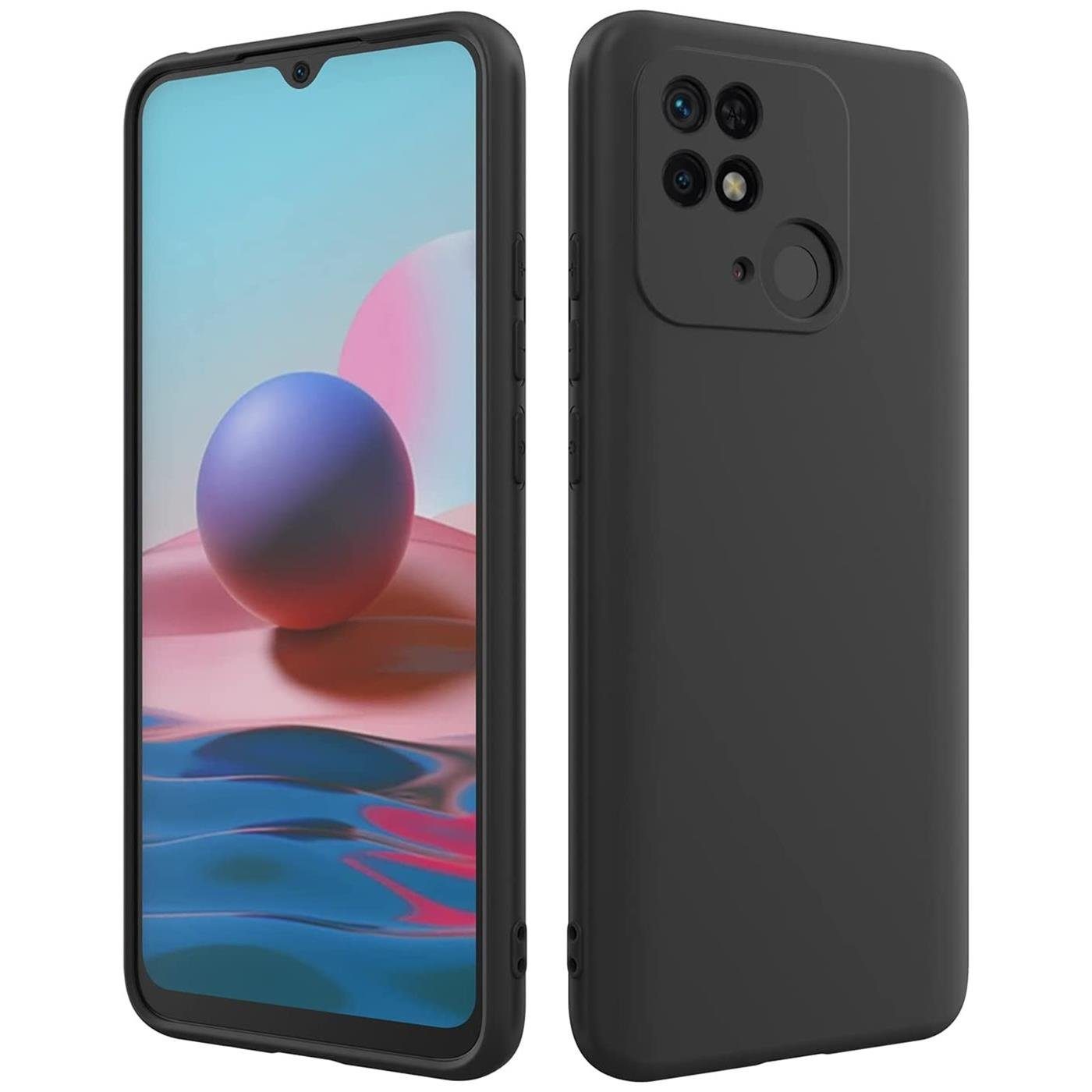 CoolGadget Handyhülle Black Series Handy Hülle für Xiaomi Redmi 10C 6.71 Zoll, Edle Silikon Schlicht Robust Schutzhülle für Redmi 10C Hülle