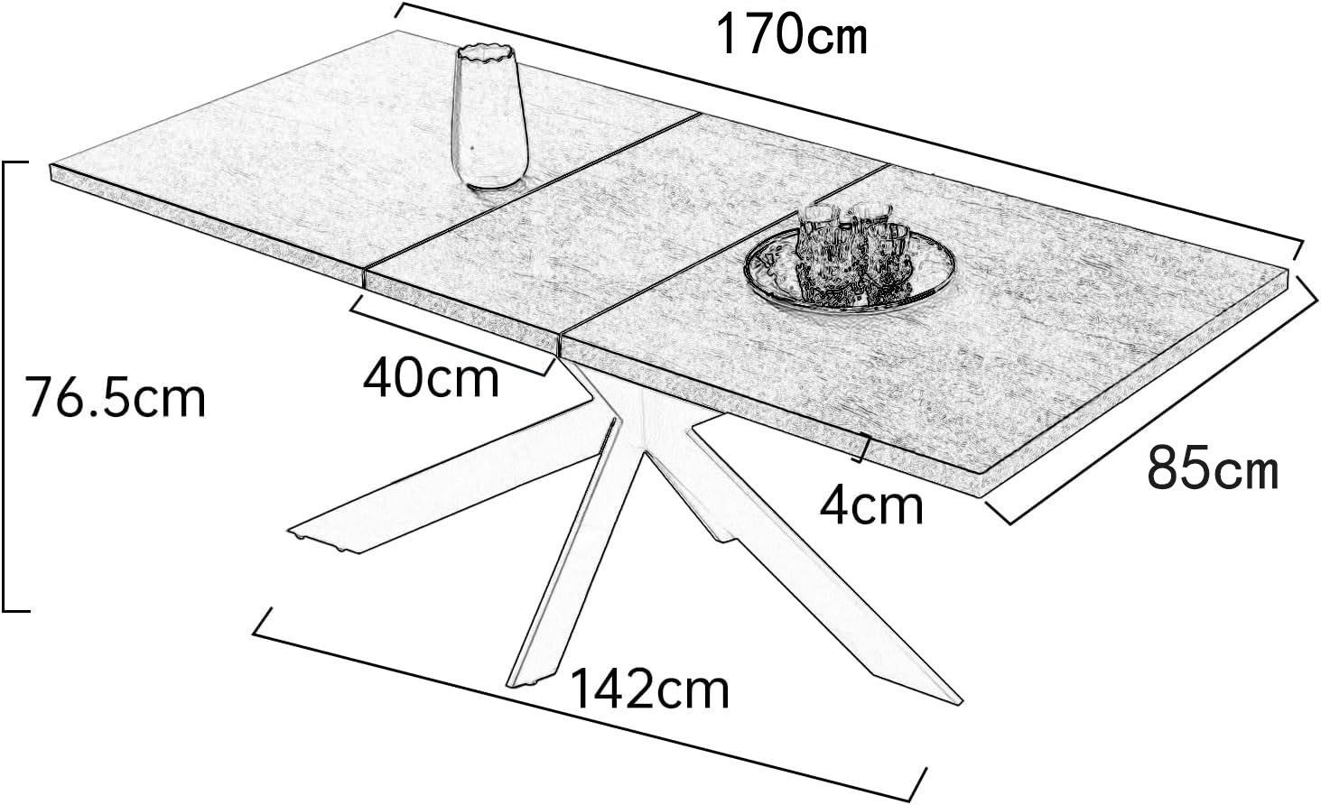 Jiexi Esstisch Esstisch ausziehbar, ausziehbarer, hohe Härte, für 6 Persone günstig online kaufen