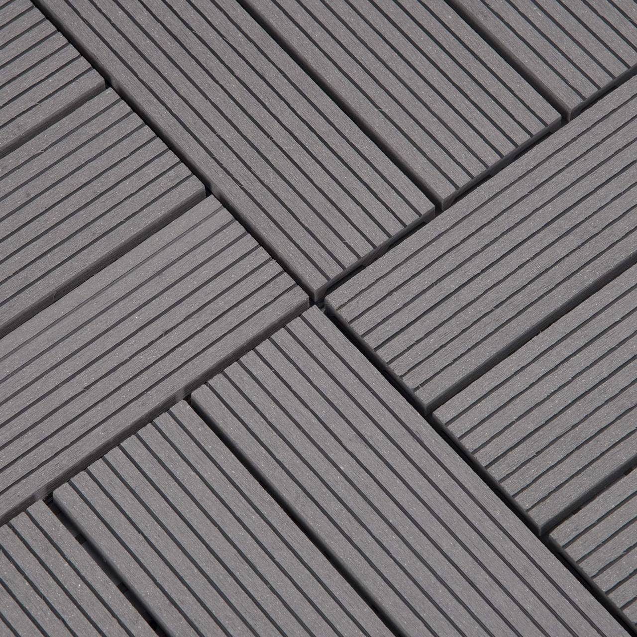 Terrassenplatte, 300x300, Hellgrau, wetterfest für WPC 11 1m², Stücke EUGAD