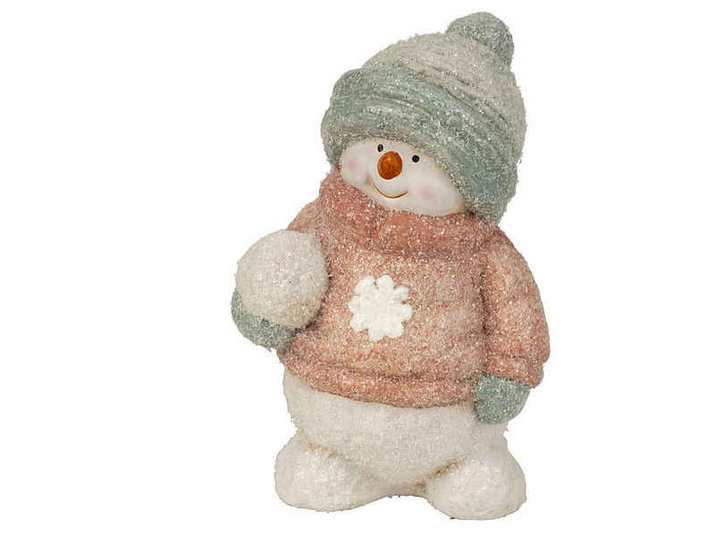 Mel-O-Design Schneemann 7995 Schneemann rosa & zartgrün stehend (1 St), Winterbekleidung