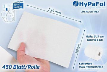 Hypafol Papierhandtuch geprägte Papierhandtuchrolle, 2-lagig, Zellstoff, Ø19 cm, 6 Rollen (1-St), Innen- und Aussenabwicklung