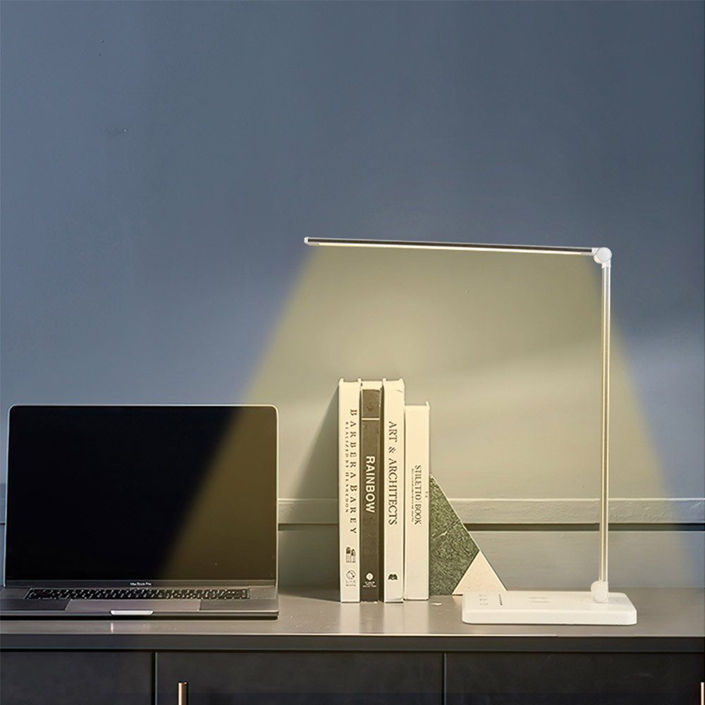 Sunicol LED Schreibtischlampe Ladegerät Augenschonende, kabellosem Zusammenklappbar, Berührungssteuerung, mit Dimmbar,Timer