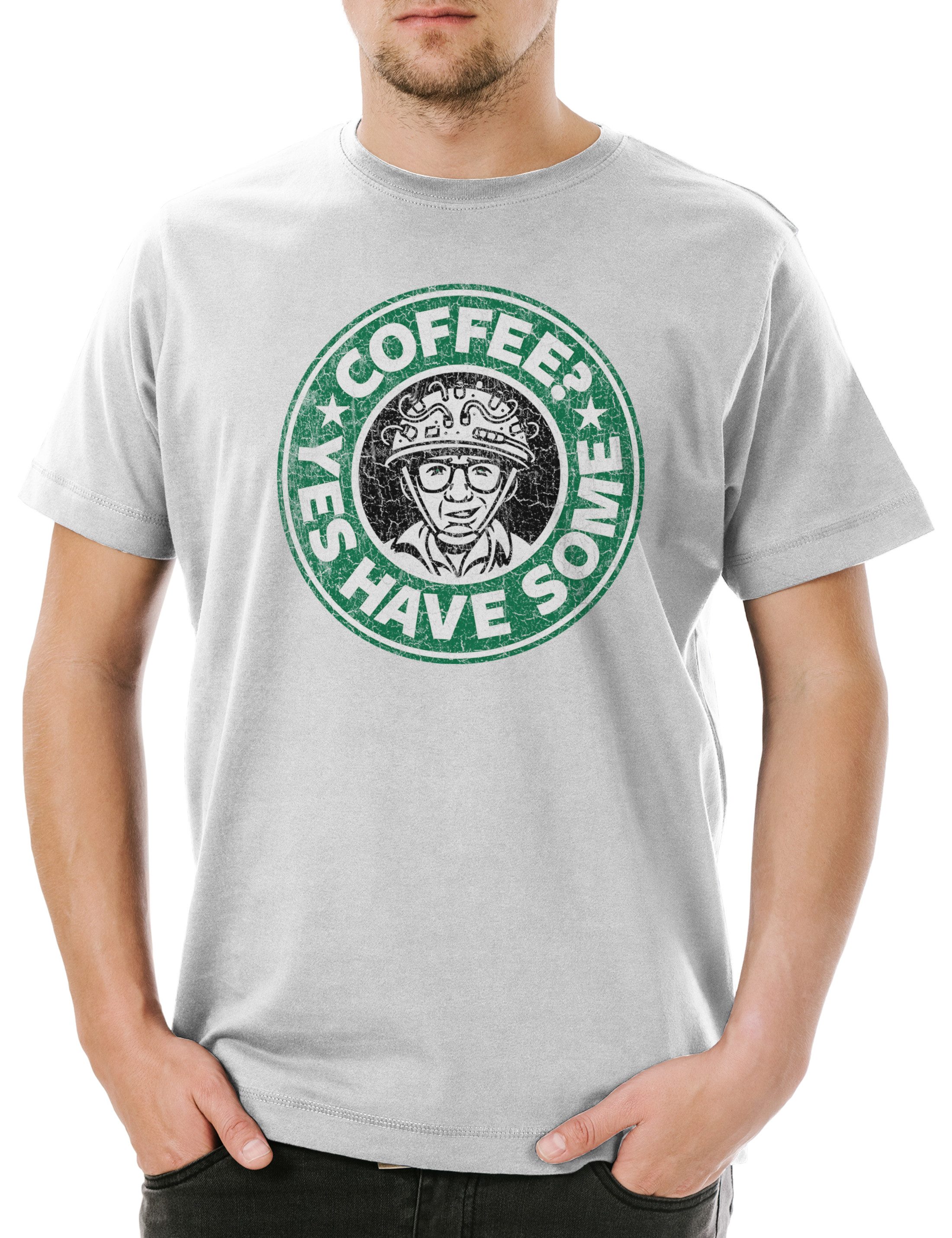 Urban Backwoods Print-Shirt Yes Have Some Coffee Herren T-Shirt Kaffee Coffeine Koffein Geister (1-tlg) Comic Ghost Geisterjäger Busters