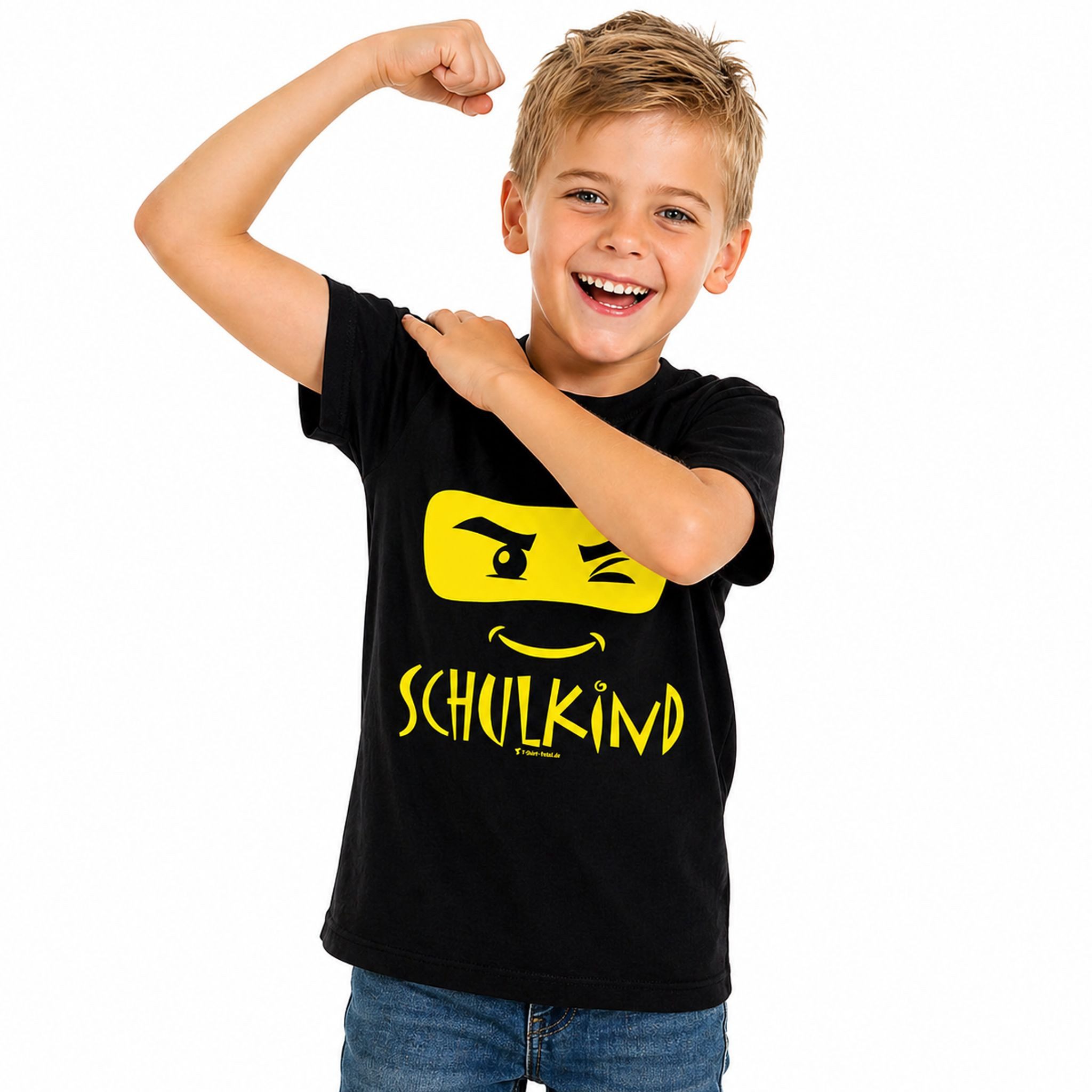 T-Shirt Total T-Shirt Kinder Shirt mit Masken Motiv - Schulkind