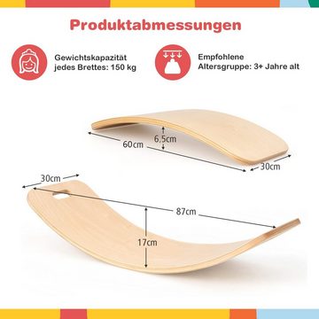 COSTWAY Balanceboard Balancierbrett, 2 tlg. aus Holz
