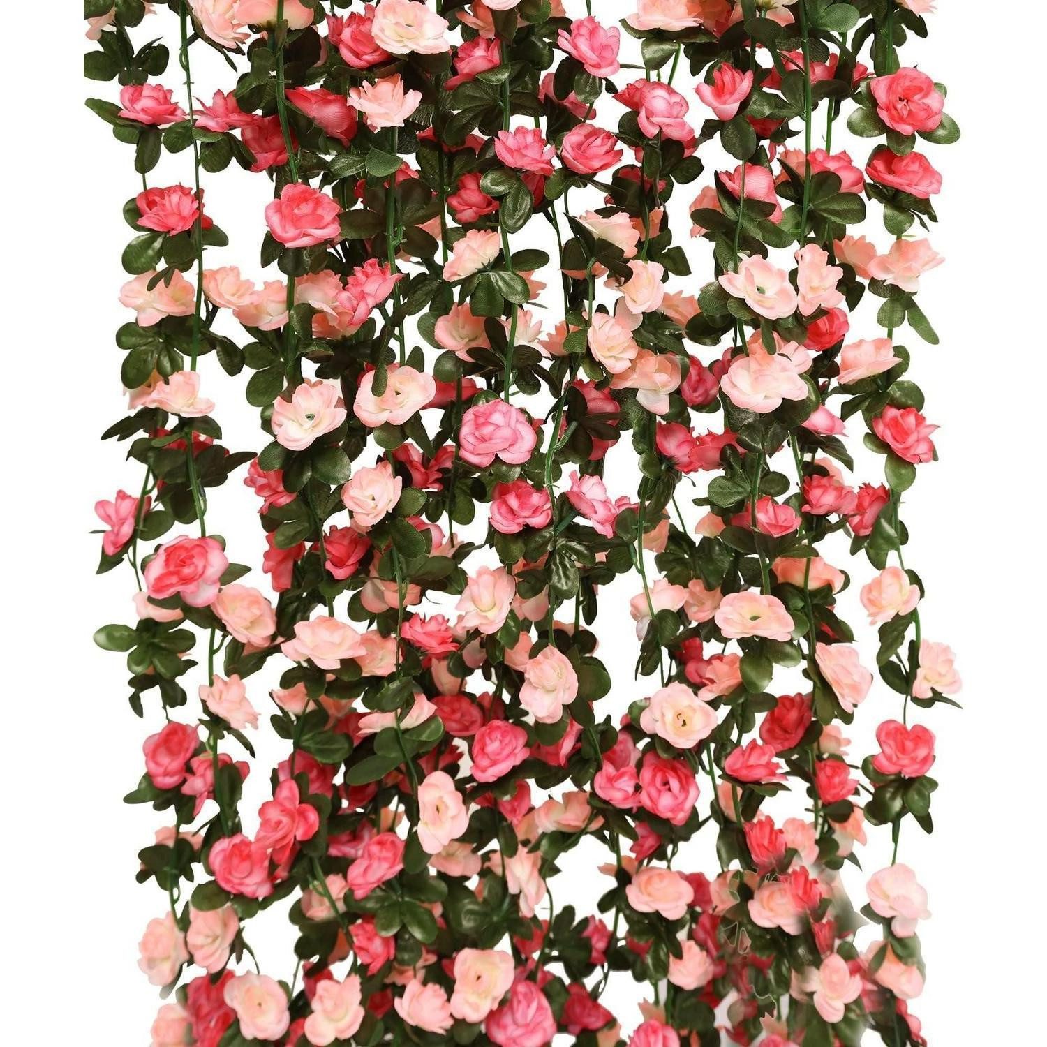 Kunstgirlande Efeu Girlande Künstlich Rosa 8tlg, LuxusKollektion, Höhe 5 cm