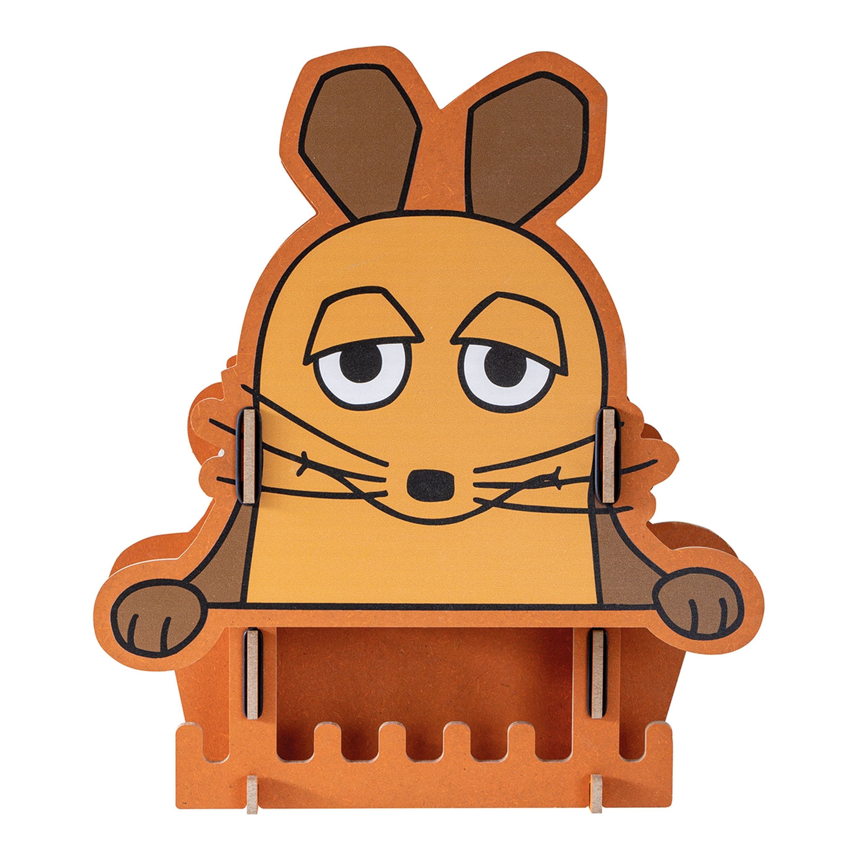 WERKHAUS® Garderobe Werkhaus - Kinder Garderobe Wandregal Wandhaken "Die Maus" Orange