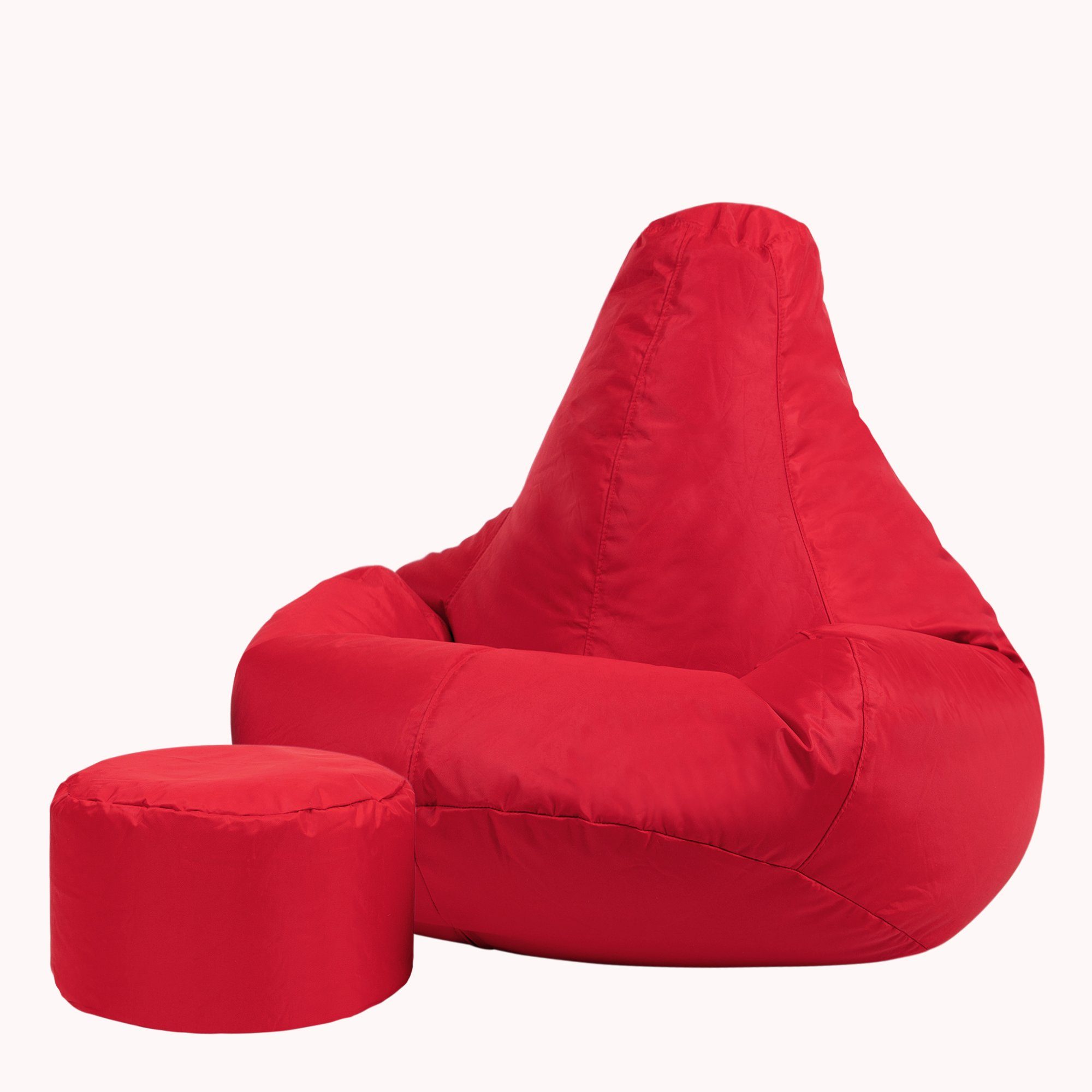 Veeva Sitzsack Sitzsack Outdoor „Recliner“ mit Sitzpouf rot