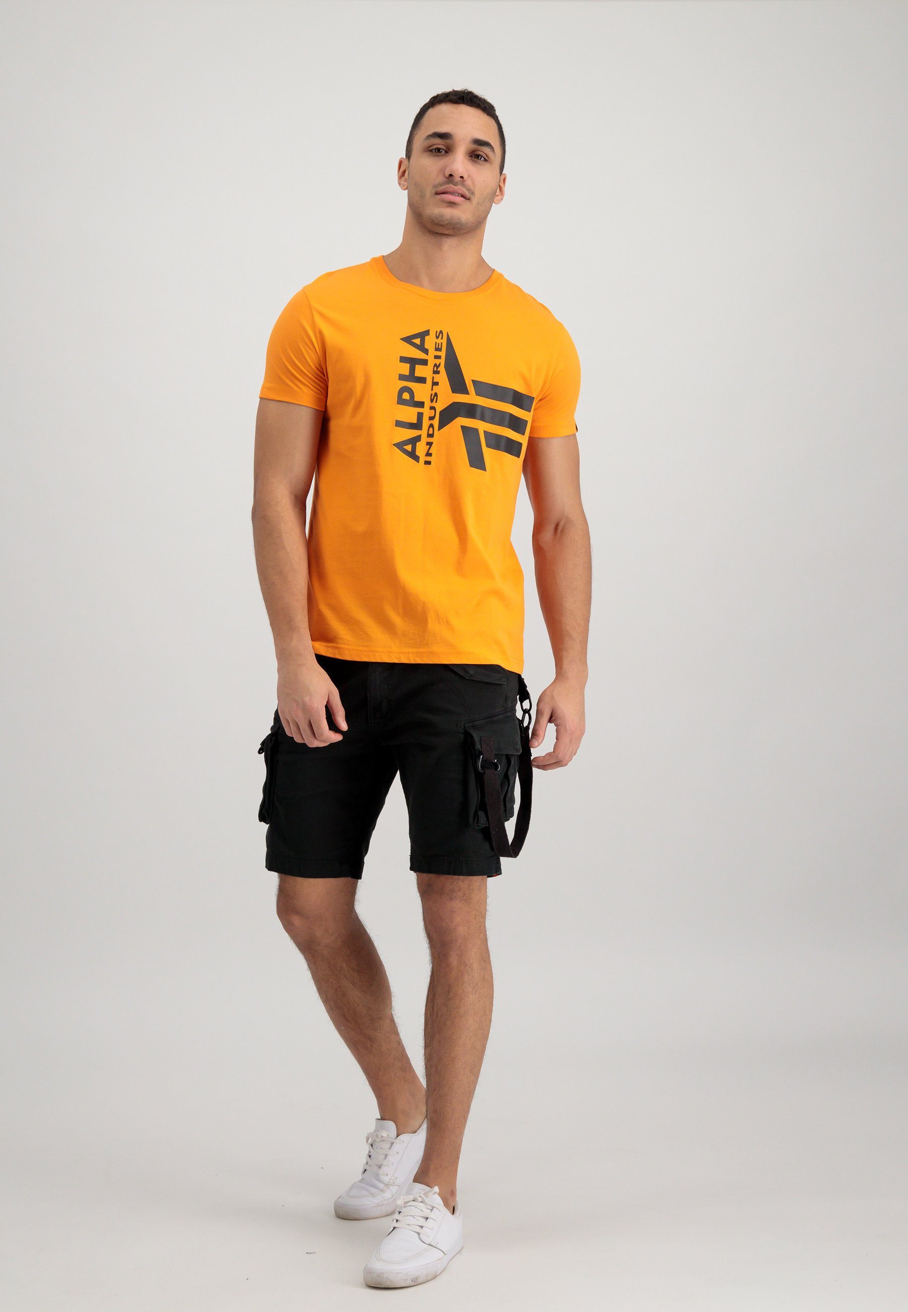 Alpha Industries T-Shirt Half Logo T-Shirts Foam - Industries Men Alpha orange T
