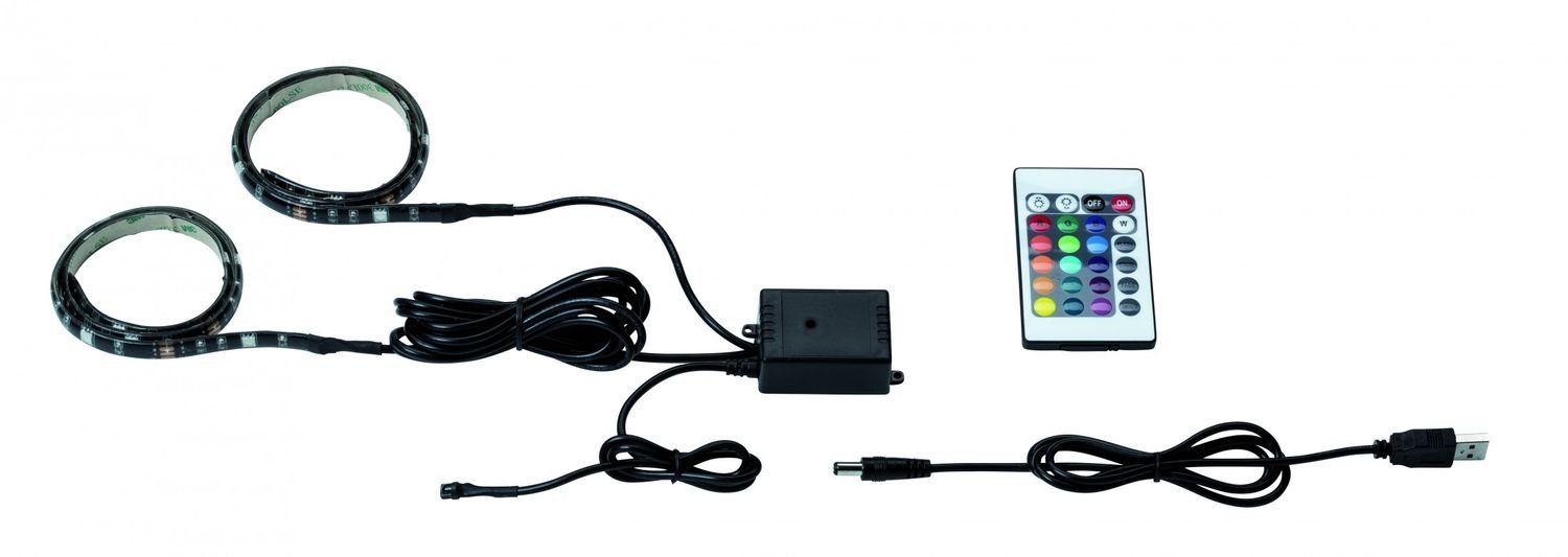 RGB Metall/Kunststoff, USB-Stripe 2x50cm Paulmann Function RGB Weiß 2,5W Dekolicht USB-Stripe Paulmann Metall/Kunststoff 2,5W Paulmann Function Weiß 2x50cm 5V 5V