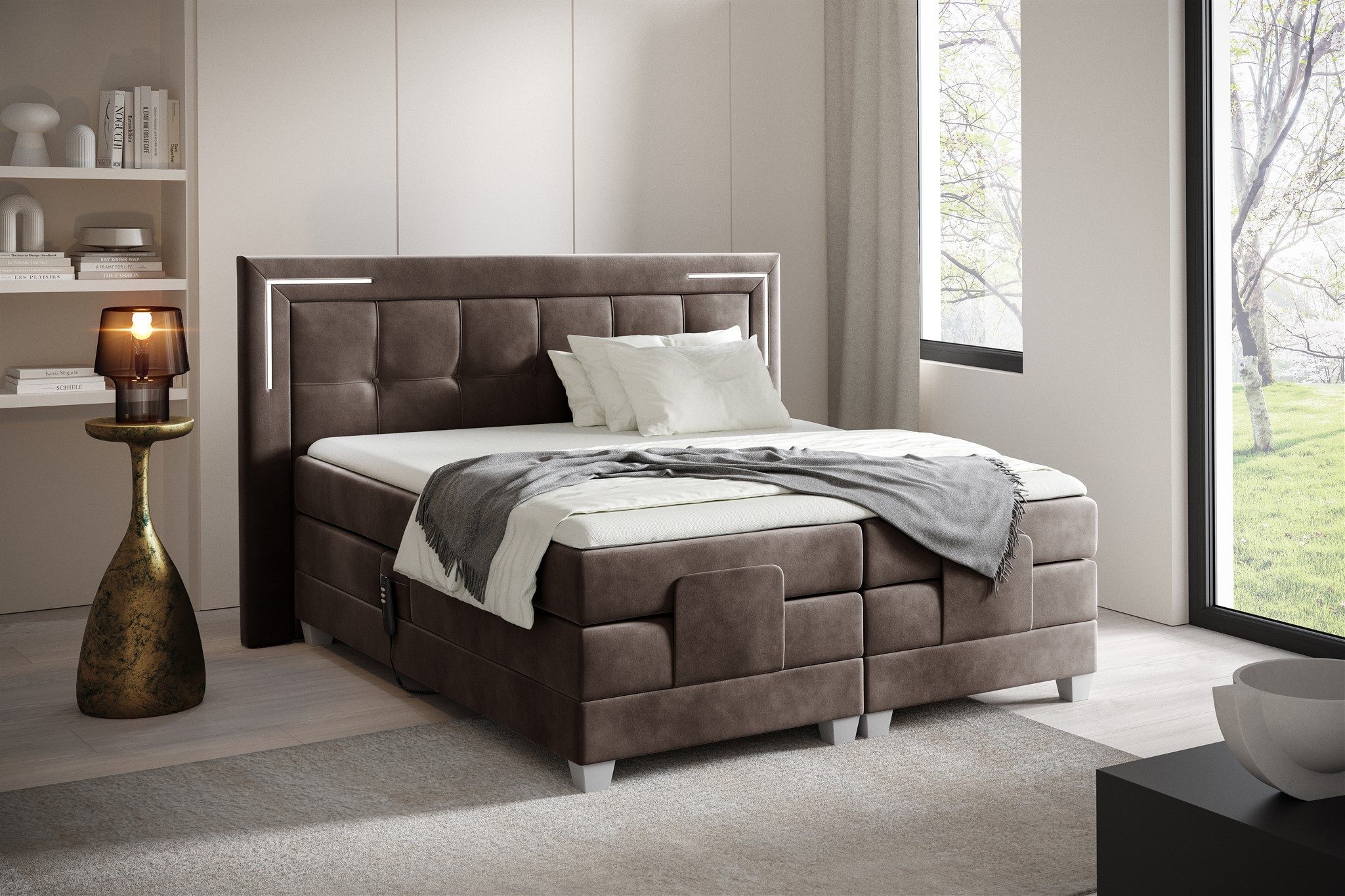 Fun Möbel Boxspringbett Schlafzimmerbett DORES Elektrisch günstig online kaufen