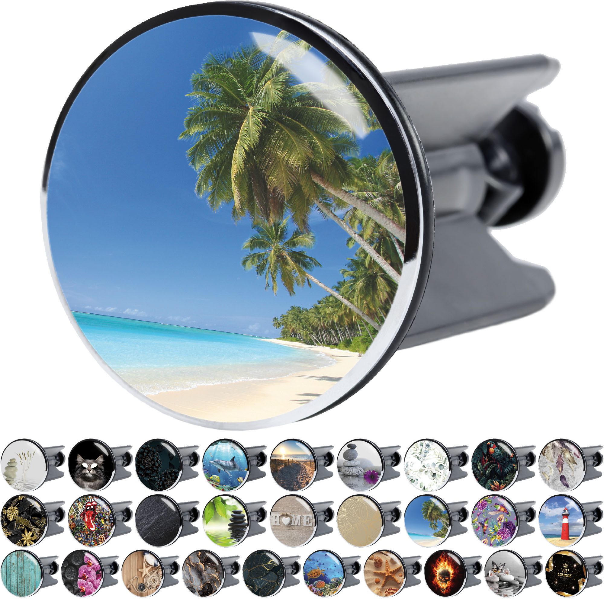 Sanilo Waschbeckenstöpsel mit Motiv, viele schöne Abflussstöpsel zur Auswahl, Ø 4 cm, hochwertig, universell, 100% wasserdicht