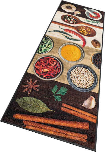 Küchenläufer »Hot Spices«, wash+dry by Kleen-Tex, rechteckig, Höhe 9 mm, Motiv Gewürze, rutschhemmend, In- und Outdoor geeignet, waschbar, Küche