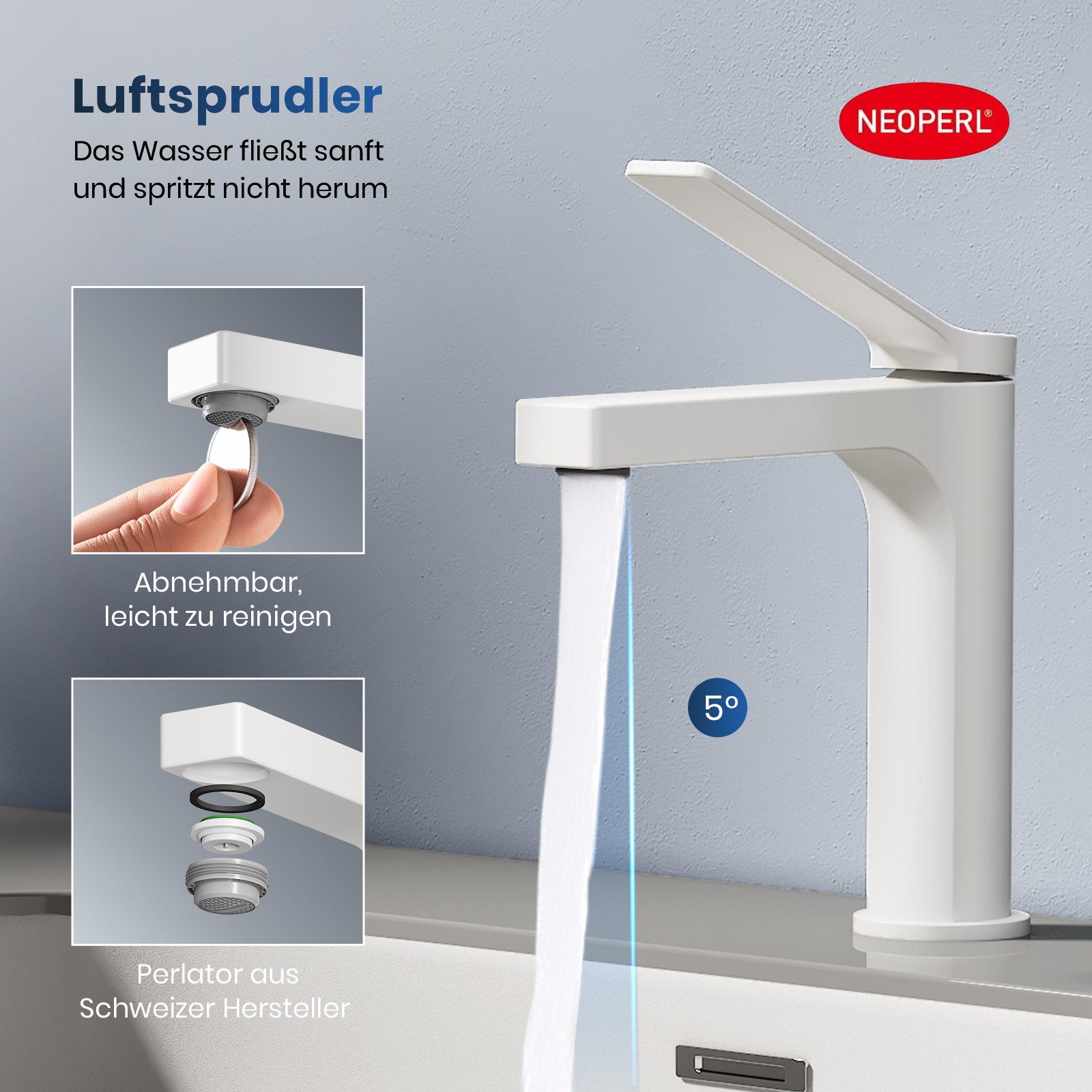 EMKE Waschtischarmatur Badezimmer Mischbatterien Einhebel Wasserhahn günstig online kaufen