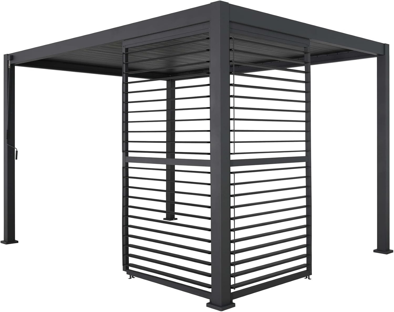 Mirador Pavillon 111 Schwenkbare Lamellenwand 1,13 m Aluminium Anthrazit für Deluxe Per, 111 Schwenkbare Lamellenwand 1,13 m Aluminium Anthrazit für Deluxe Per