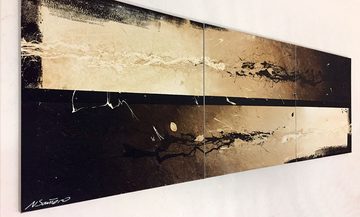 WandbilderXXL XXL-Wandbild Liquid Sand 210 x 70 cm, Abstraktes Gemälde, handgemaltes Unikat