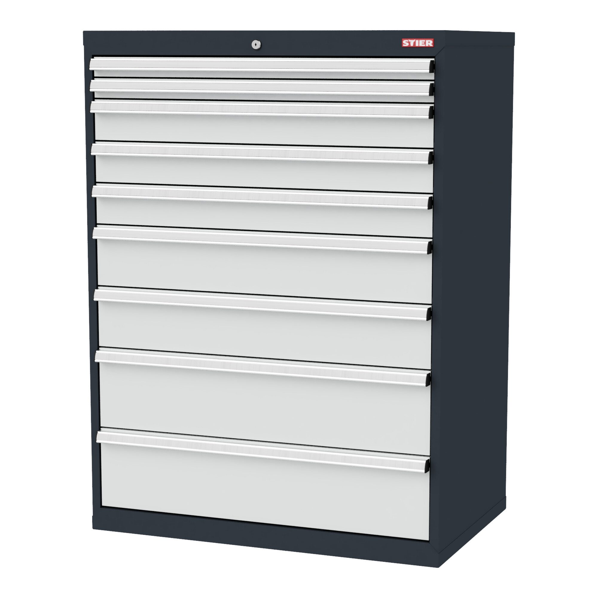 Stier Werkzeugschrank STIER Schubladenschrank 9 Schubladen 900 x 575 x 1220mm 80kg