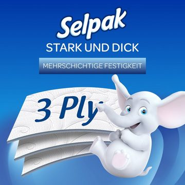 SELPAK Toilettenpapier Klopapier 3-lagig Extra Weich und Stark Wc Papier,100% reine Zellulose (96-St)