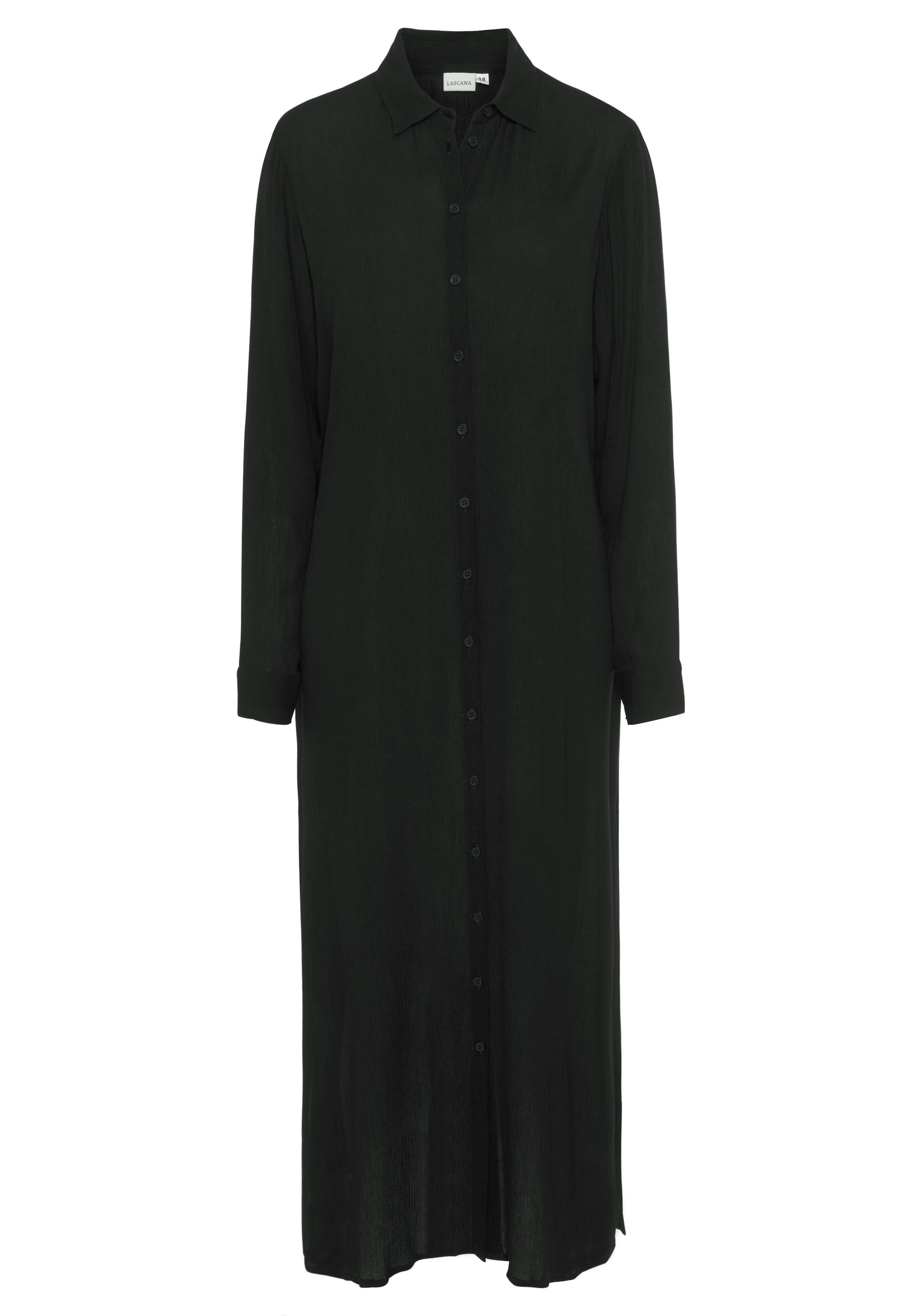 LASCANA Hemdblusenkleid Cover-Up Cover-Up, gekreppte Viskose, Maxikleid mit Schlitz, Knopfleiste vorne. € 49,99