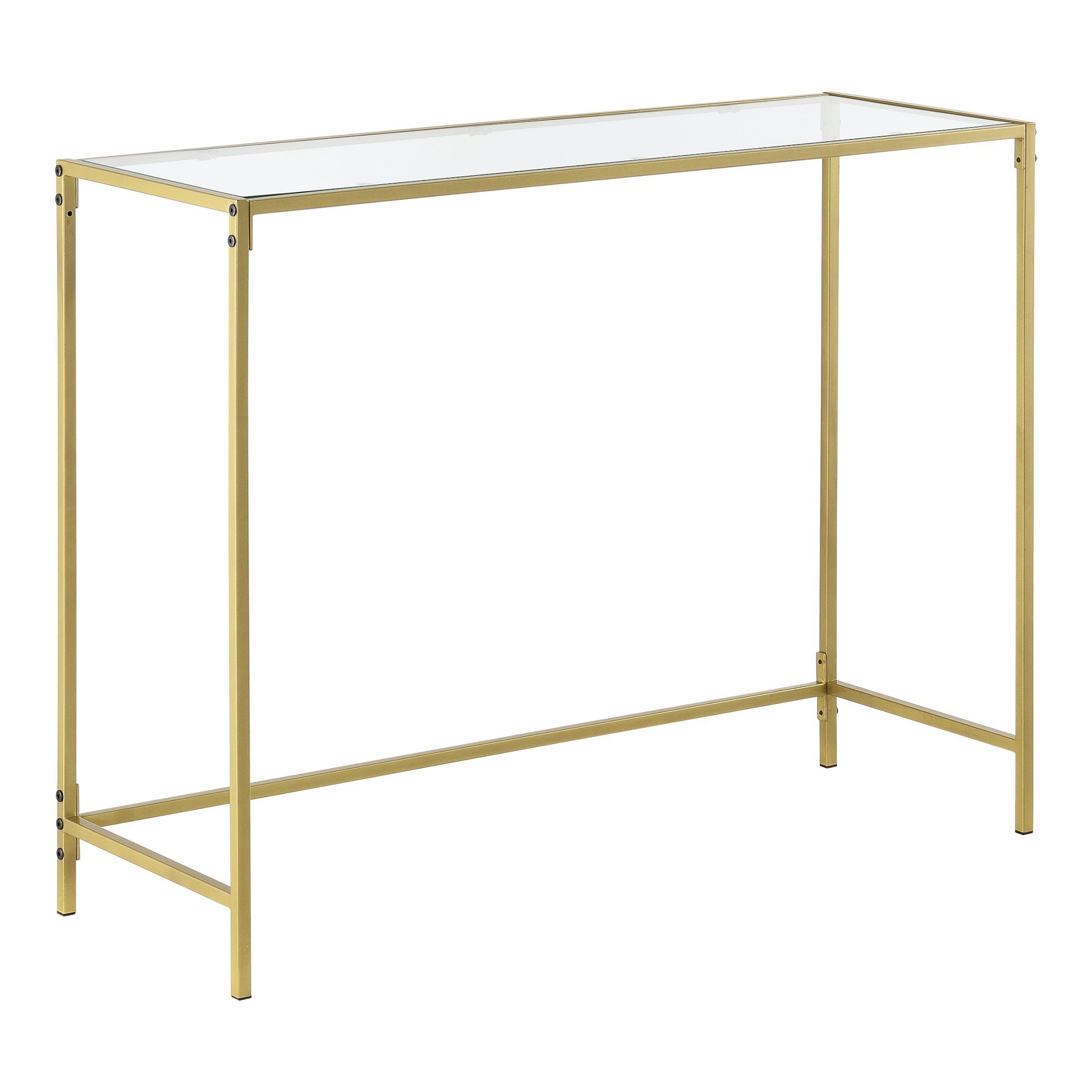 en.casa Konsolentisch, »Alajärvi« Flurtisch Beistelltisch Wandtisch 100x35x80cm Gold
