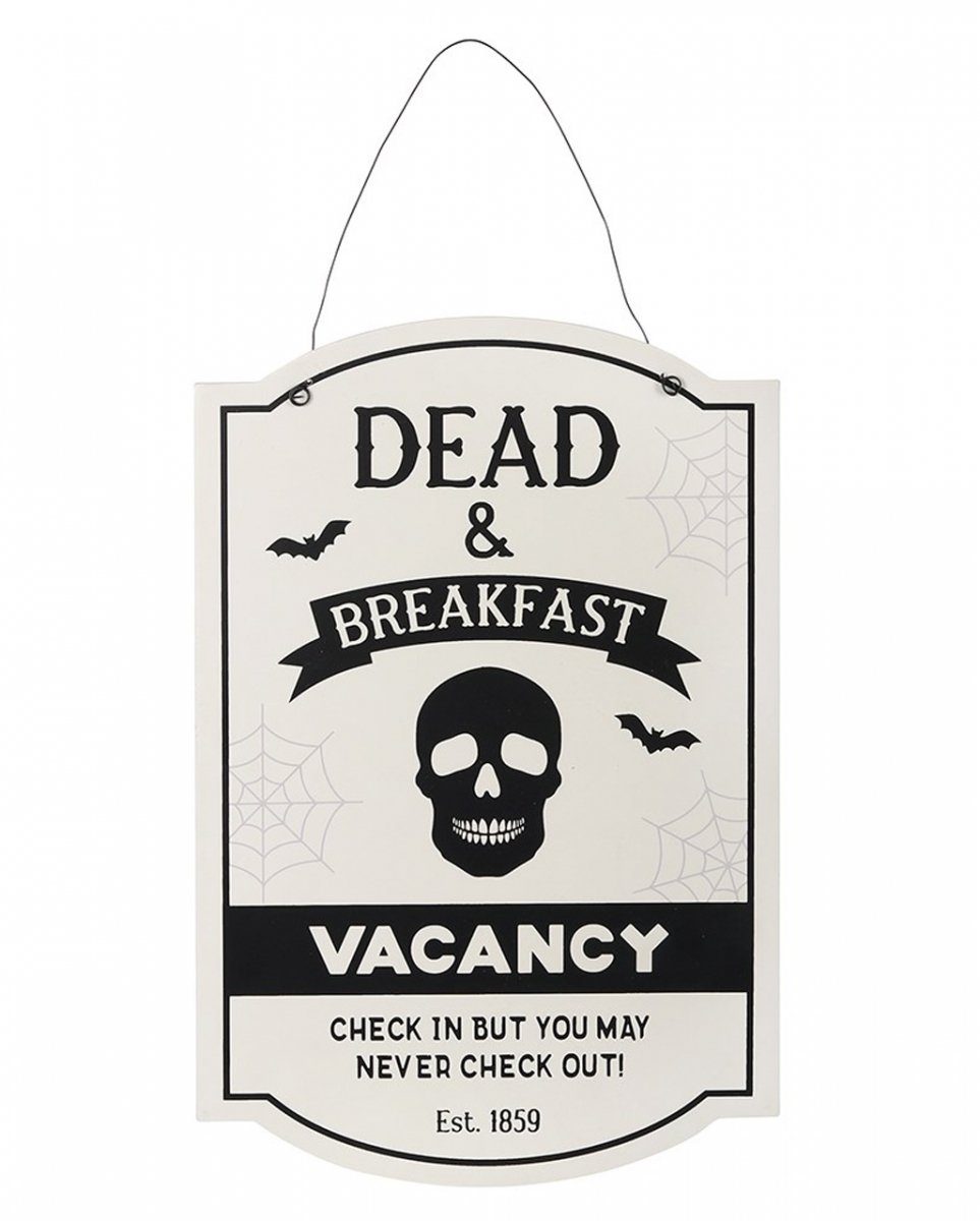 Horror-Shop Dekofigur Dead & Breakfest Halloweenschild zum Aufhängen