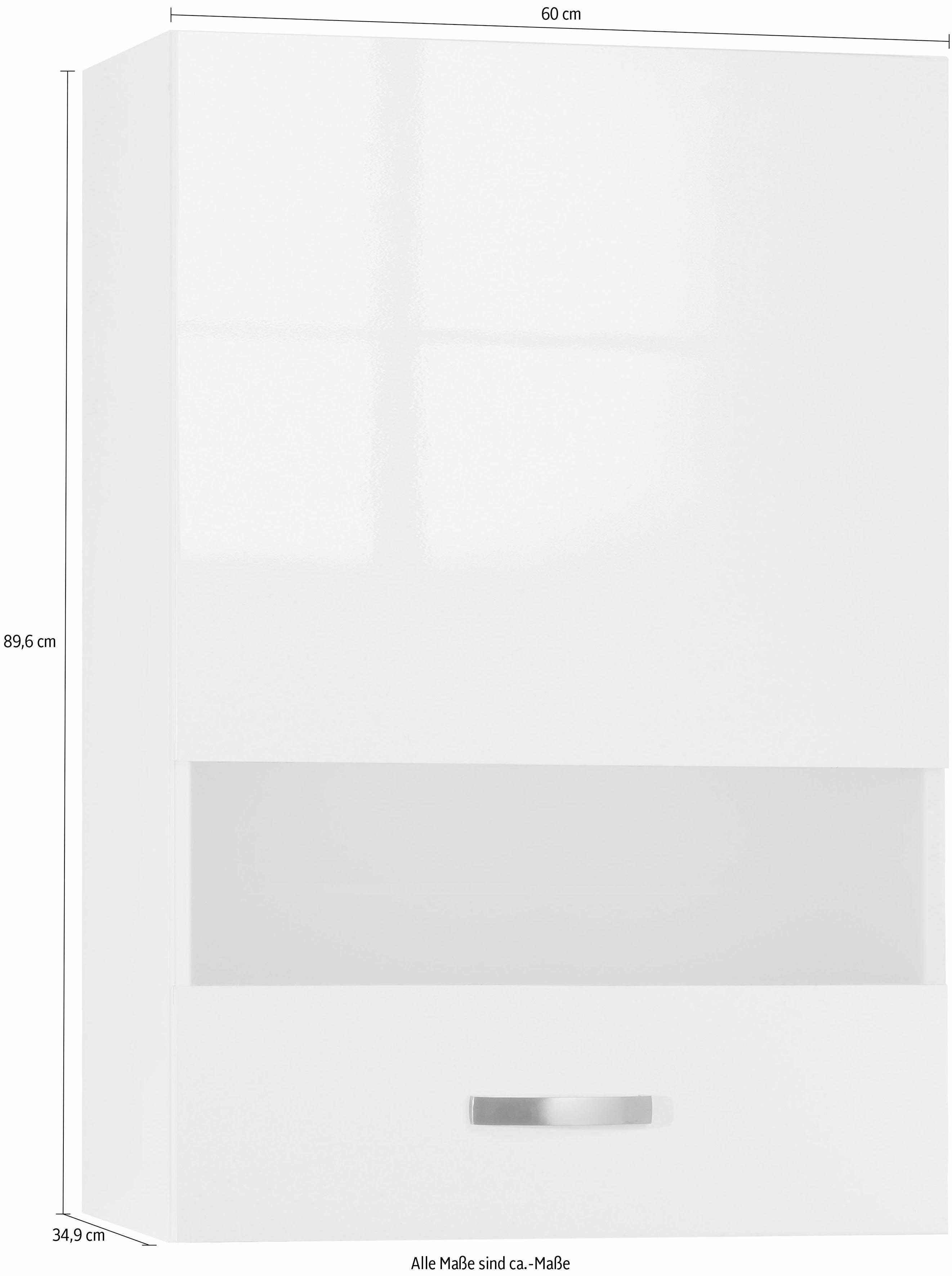 OPTIFIT weiß Breite cm Cara weiß 60 Glashängeschrank | glänzend/weiß