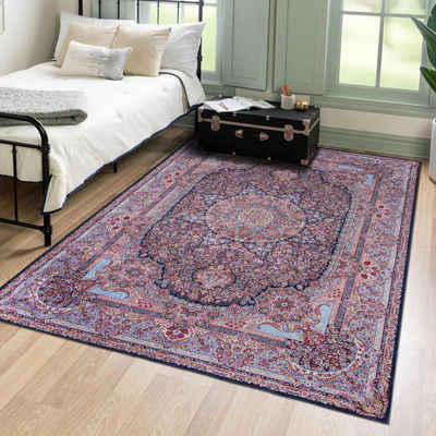 Orientteppich Orientalisch Vintage Teppich Traditioneller Orient Teppich, Mazovia, 80 x 150 cm, Kurflor, Waschbar in Waschmaschine, Höhe 5 mm, Rutschfest