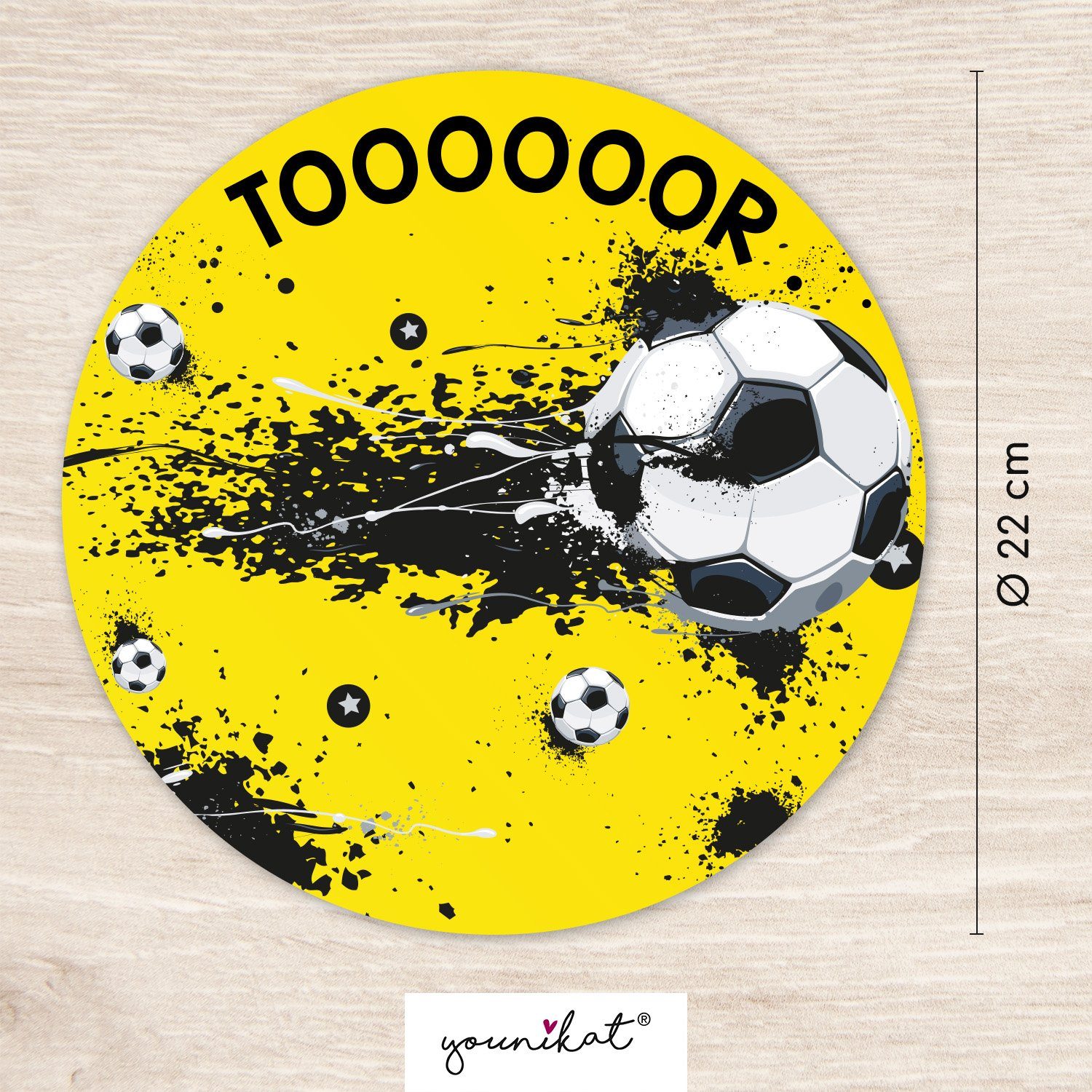 younikat Platzset Mauspad im Fußball-Design I Ø 22 cm rund – Bild 2 von 5