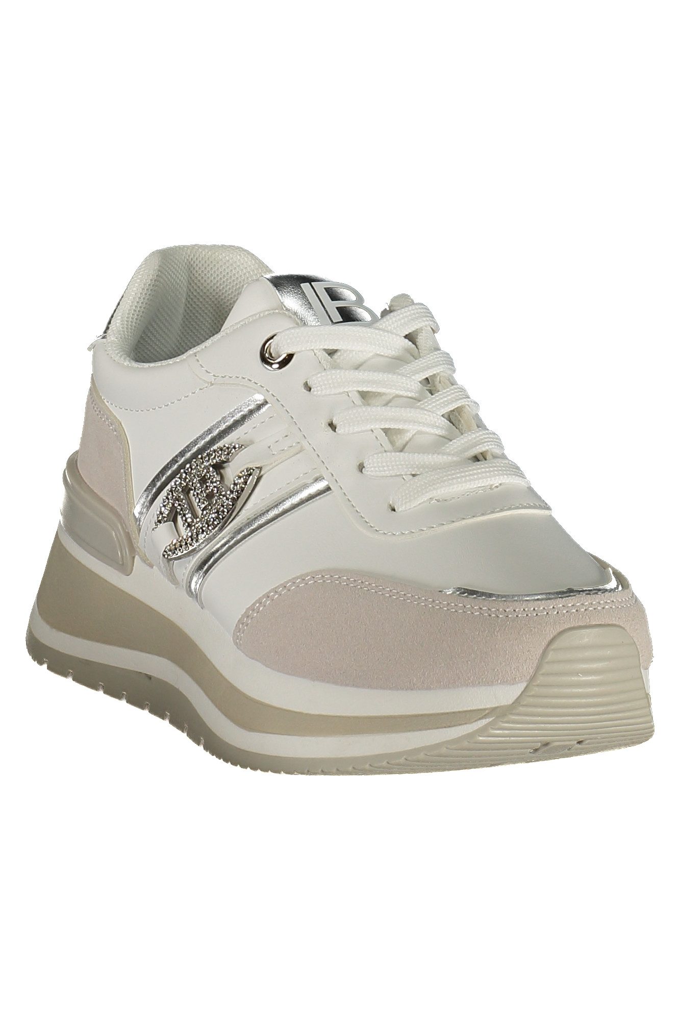 Laura Biagiotti Sneaker Damen-Sportschuh Weiß mit Grauen Details und