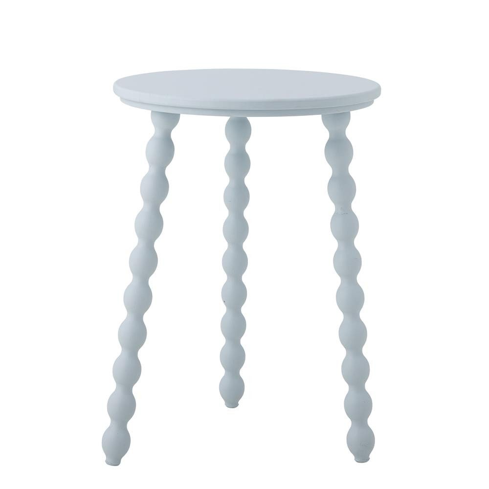 Bloomingville Beistelltisch Salino Tannenholz, Blau, D41xH53 cm, Sofatisch, Nachttisch, Ablagetisch, Pastellblau, Holzdeko, Rundtisch