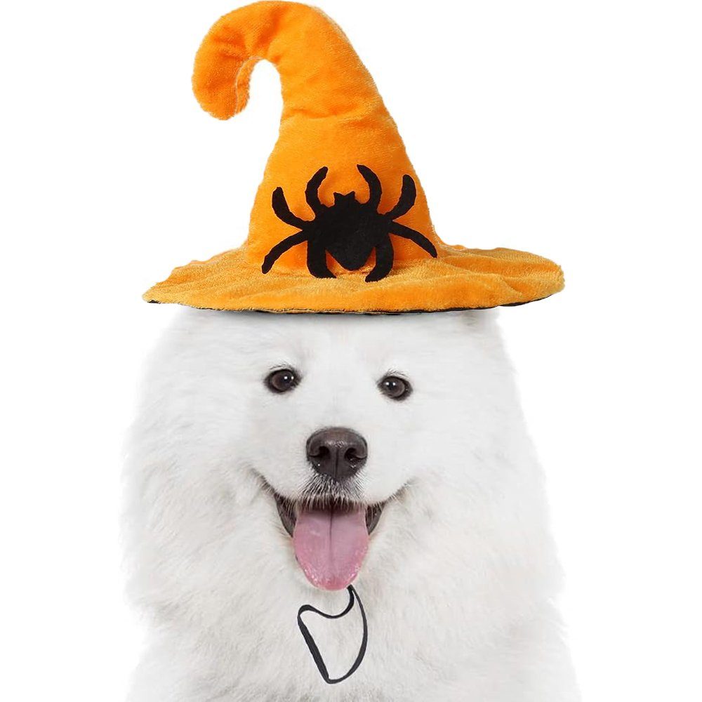 GelldG Kopfschutz Halloween-Kostüm für Kopfschmuck Haustiere, Fledermaus-Hut, Party, orange(Stil1)