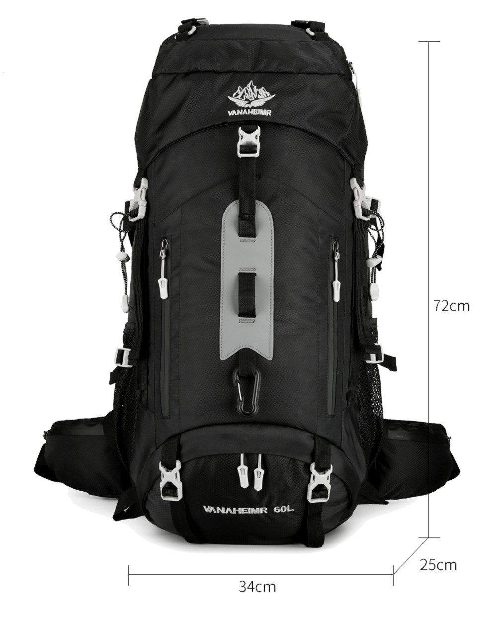 Maity Wanderrucksack 60L Ultraleichter Wasserdichter ergonomisch Trekkingrucksack (mit Regenhülle, mit Hüftgurt und Bauchtasche), Multifunktions Reisetasche für – Bild 4 von 5