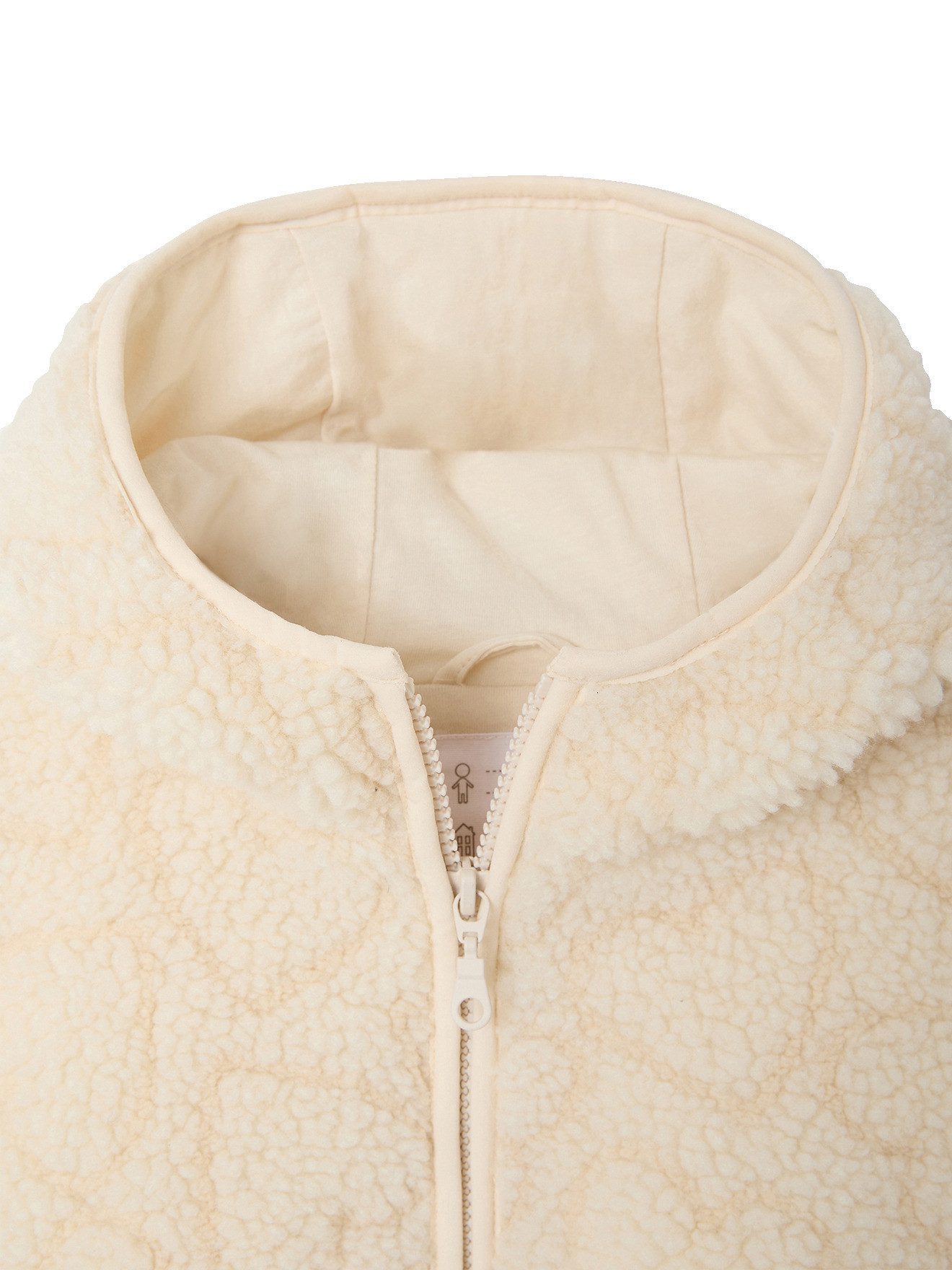 vertbaudet Blouson Mädchen Teddyfleece-Jacke mit Kapuze und Leopardenmuster – Bild 3 von 5