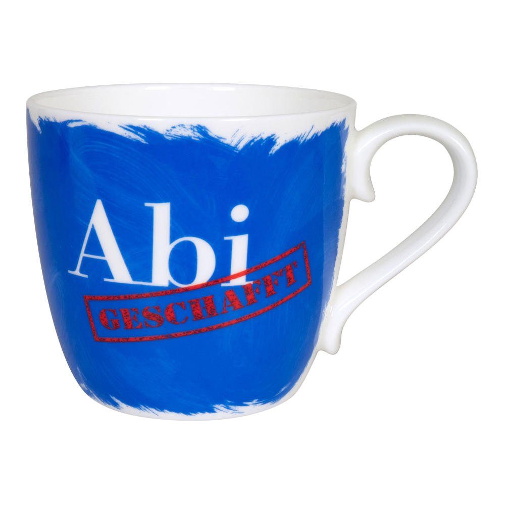 Könitz Becher Abi 2021 geschafft blau, Bone China