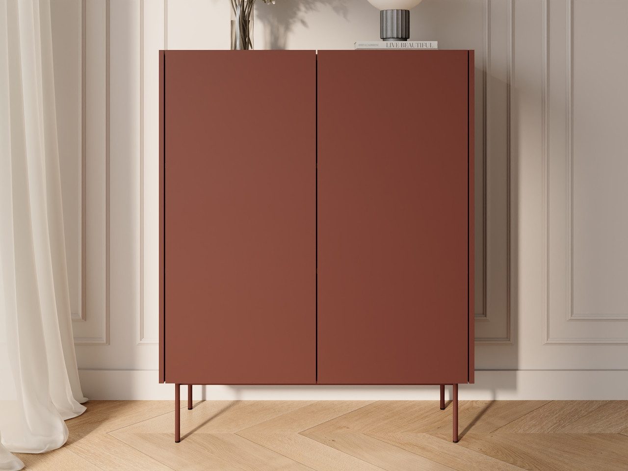 GrainGold Kommode Drevo (Set, Kommode, Metallfüße), Breite 97 cm, Metallbeine, Laminierte Platte, Modern Stil