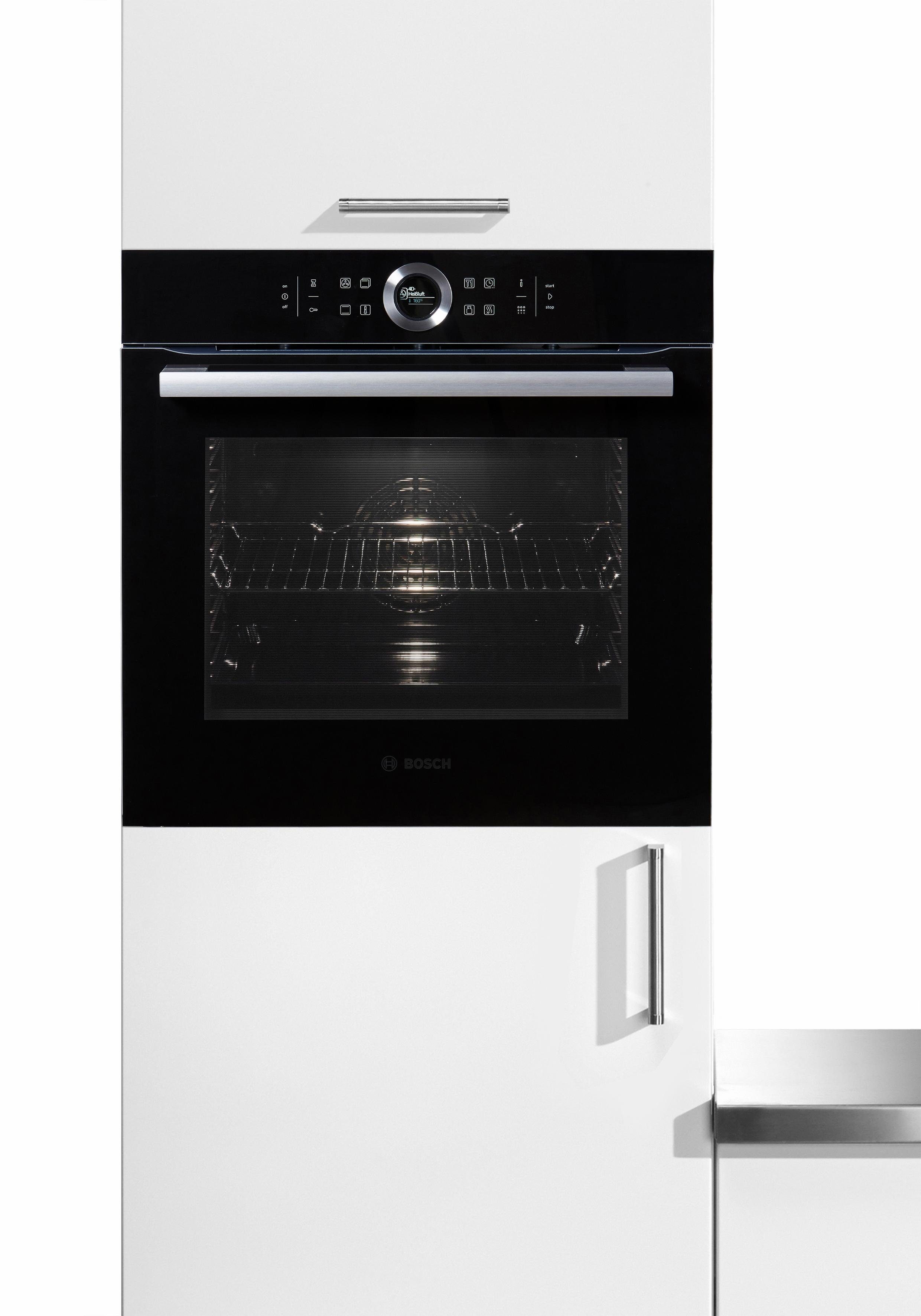 BOSCH Backofen Serie 8 HBG675BB1, mit Teleskopauszug nachrüstbar, Pyrolyse-Selbstreinigung - BOSCH