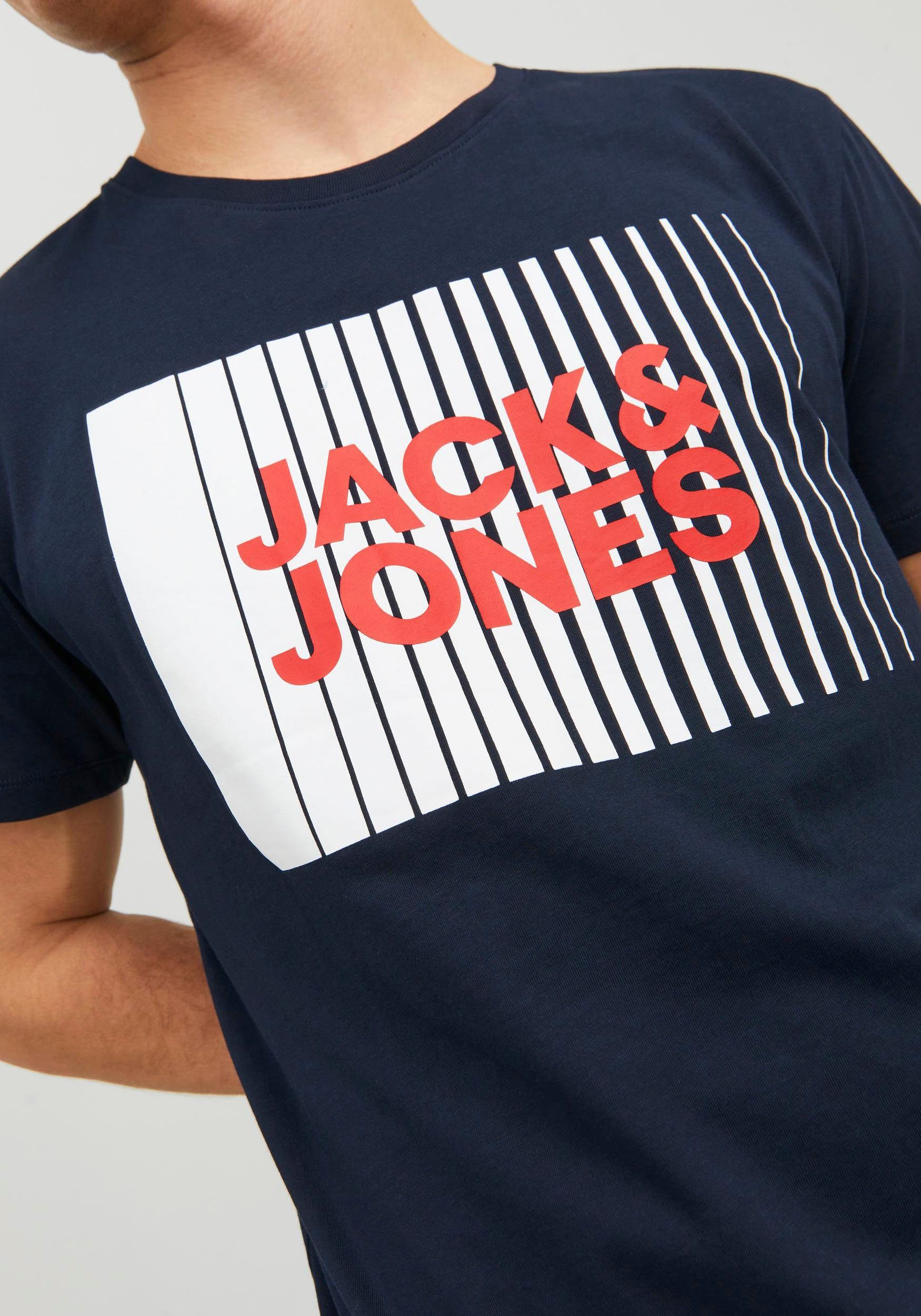 Jack & Jones Rundhalsshirt SS Navy LOGO NOOS JJECORP TEE PLAY Blazer O-NECK